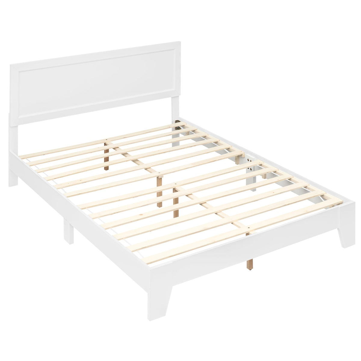 Queen Size Modern Bed Frame with Headboard-Simple Bed Frame-DECOROLALA