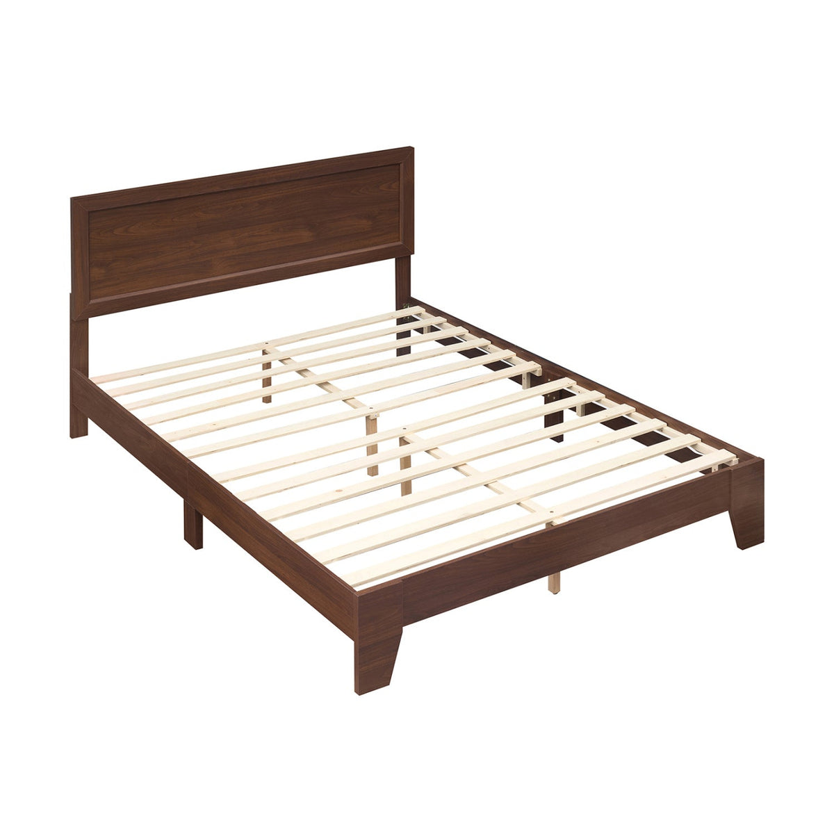 Queen Size Modern Bed Frame with Headboard-Simple Bed Frame-DECOROLALA