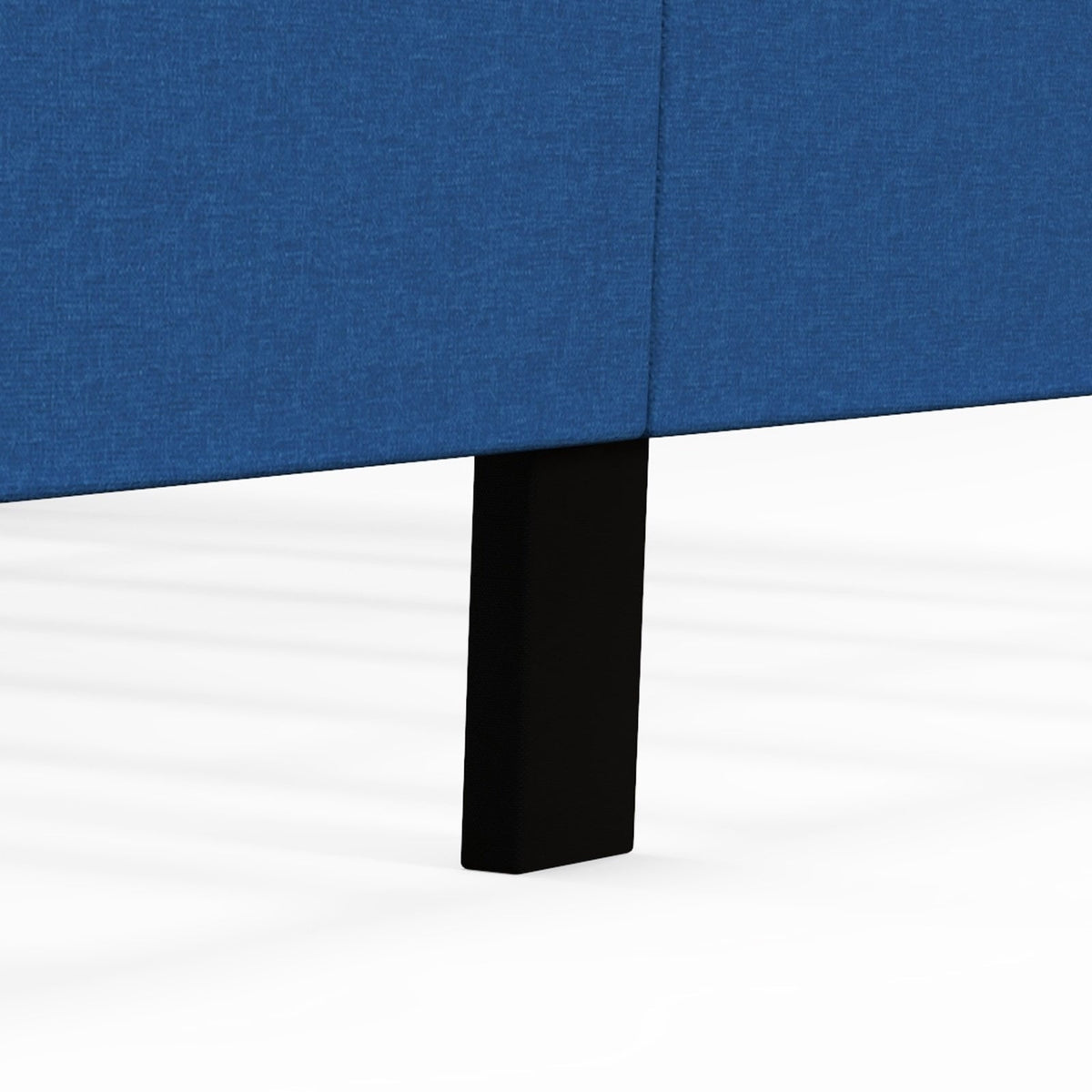 Queen Size Upholstered Platform Bed with Button Tufted Wingback Headboard-Blue-Simple Bed Frame-DECOROLALA