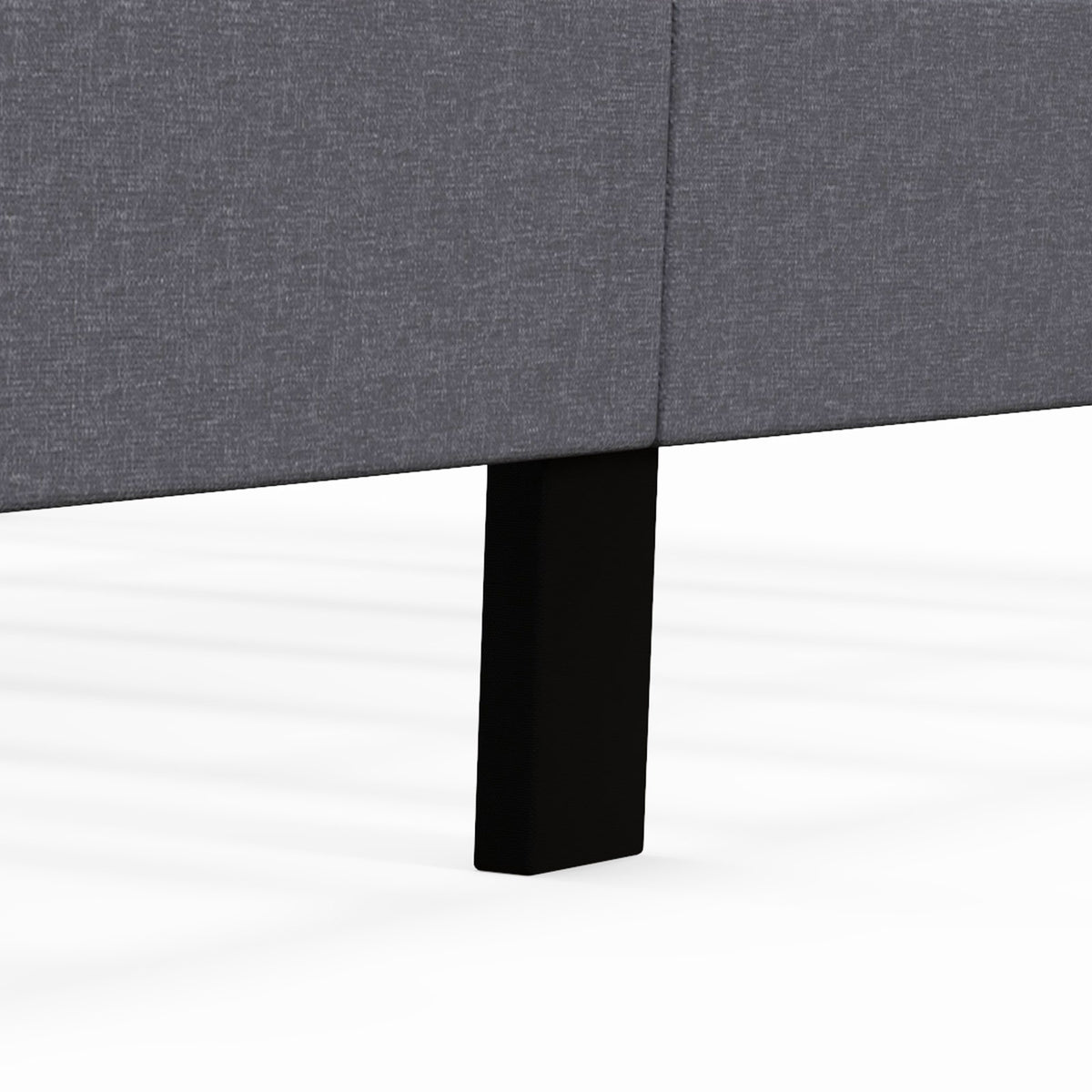 Queen Size Upholstered Platform Bed with Button Tufted Wingback Headboard-Gray-Simple Bed Frame-DECOROLALA