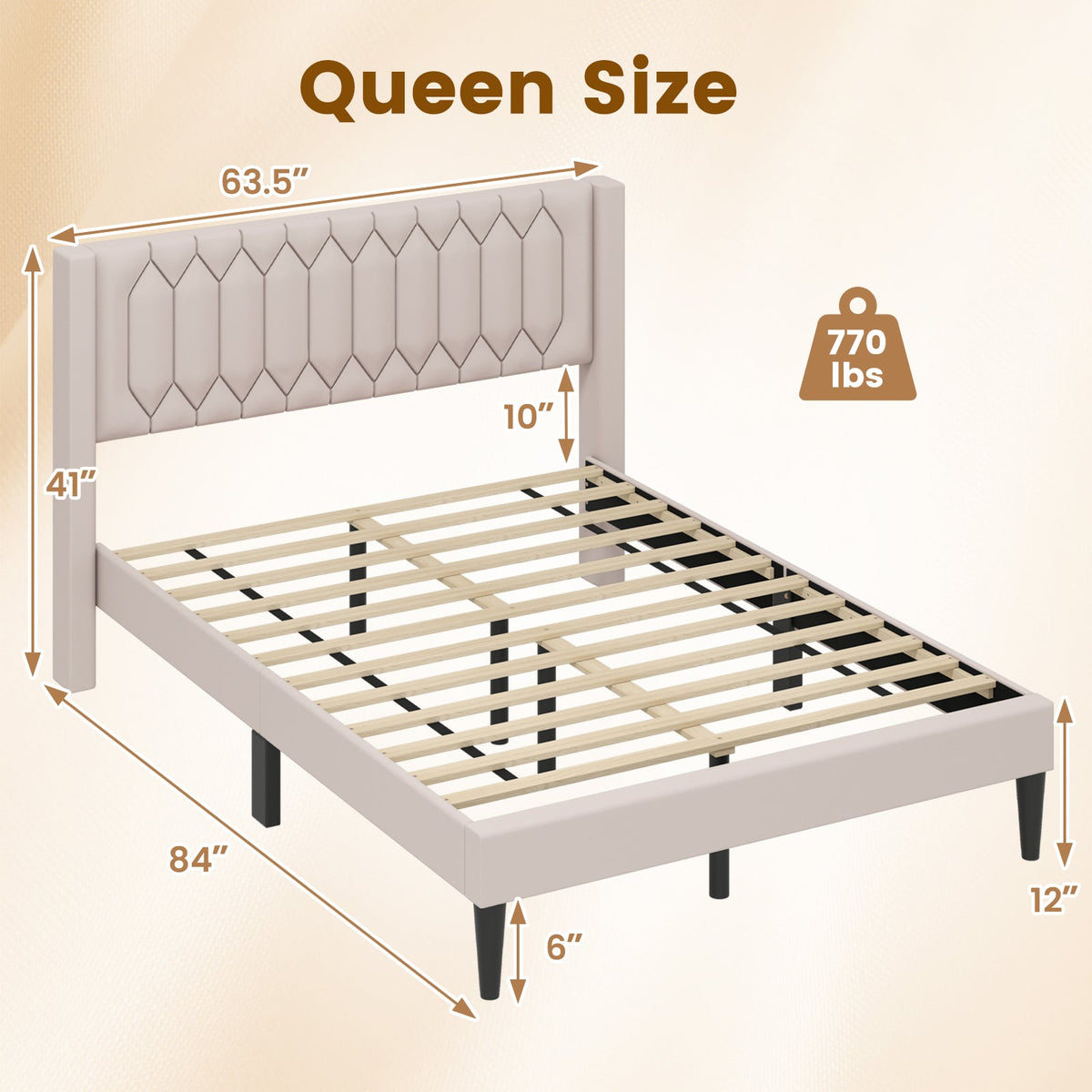Queen Size Dutch Velvet/Linen Fabric Upholstered Platform Bed with Wingback Headboard and Wooden Slat Support-Trundle Bed Frame-DECOROLALA
