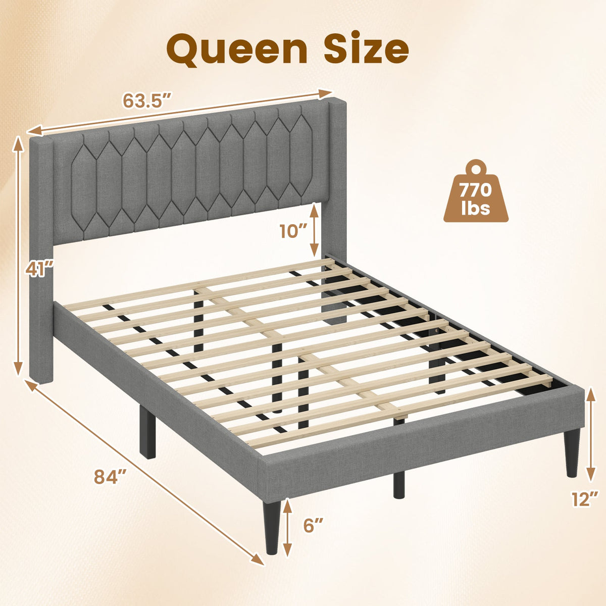 Queen Size Dutch Velvet/Linen Fabric Upholstered Platform Bed with Wingback Headboard and Wooden Slat Support-Trundle Bed Frame-DECOROLALA
