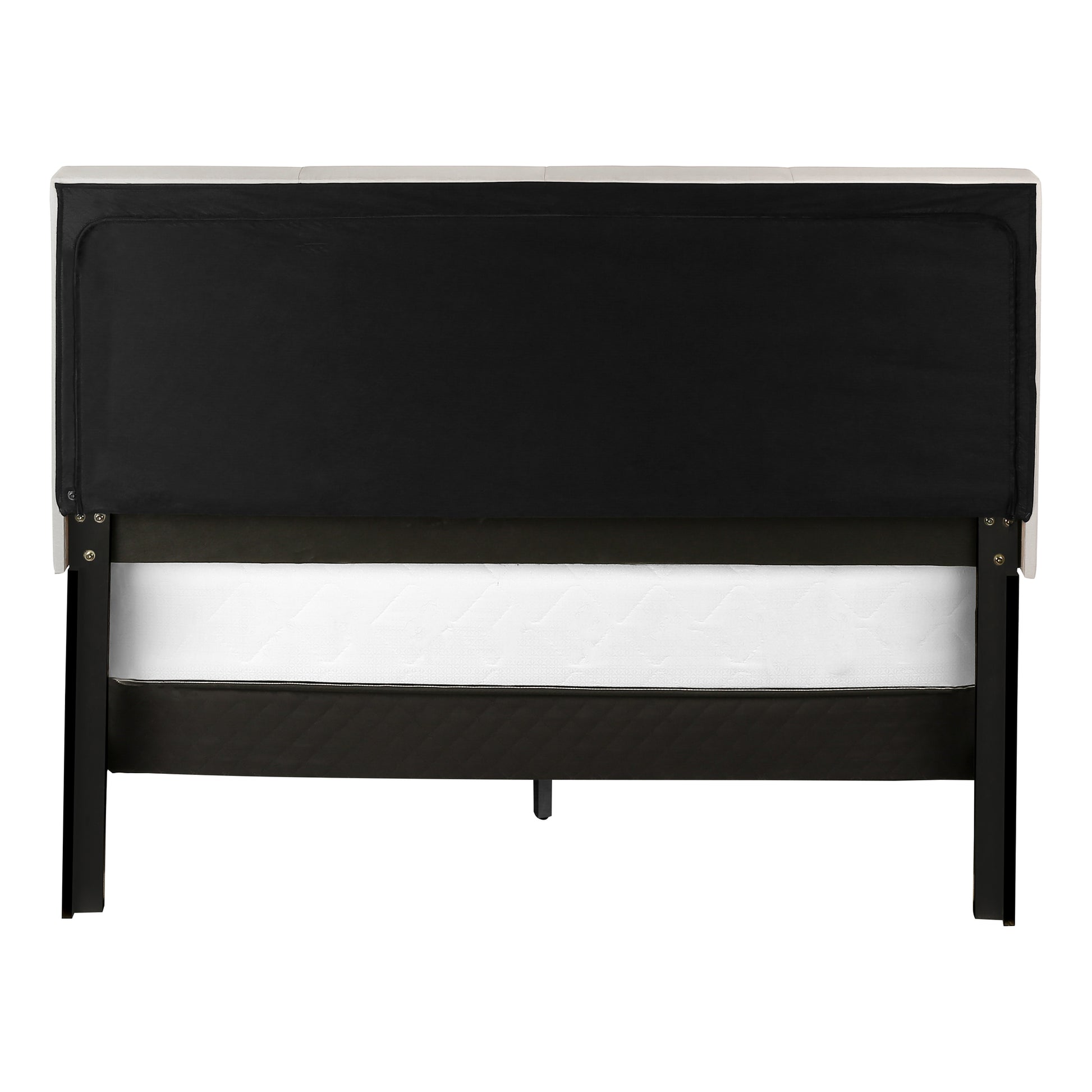 Queen Upholstered Platform Bed Grey Linen-Bed-DECOROLALA