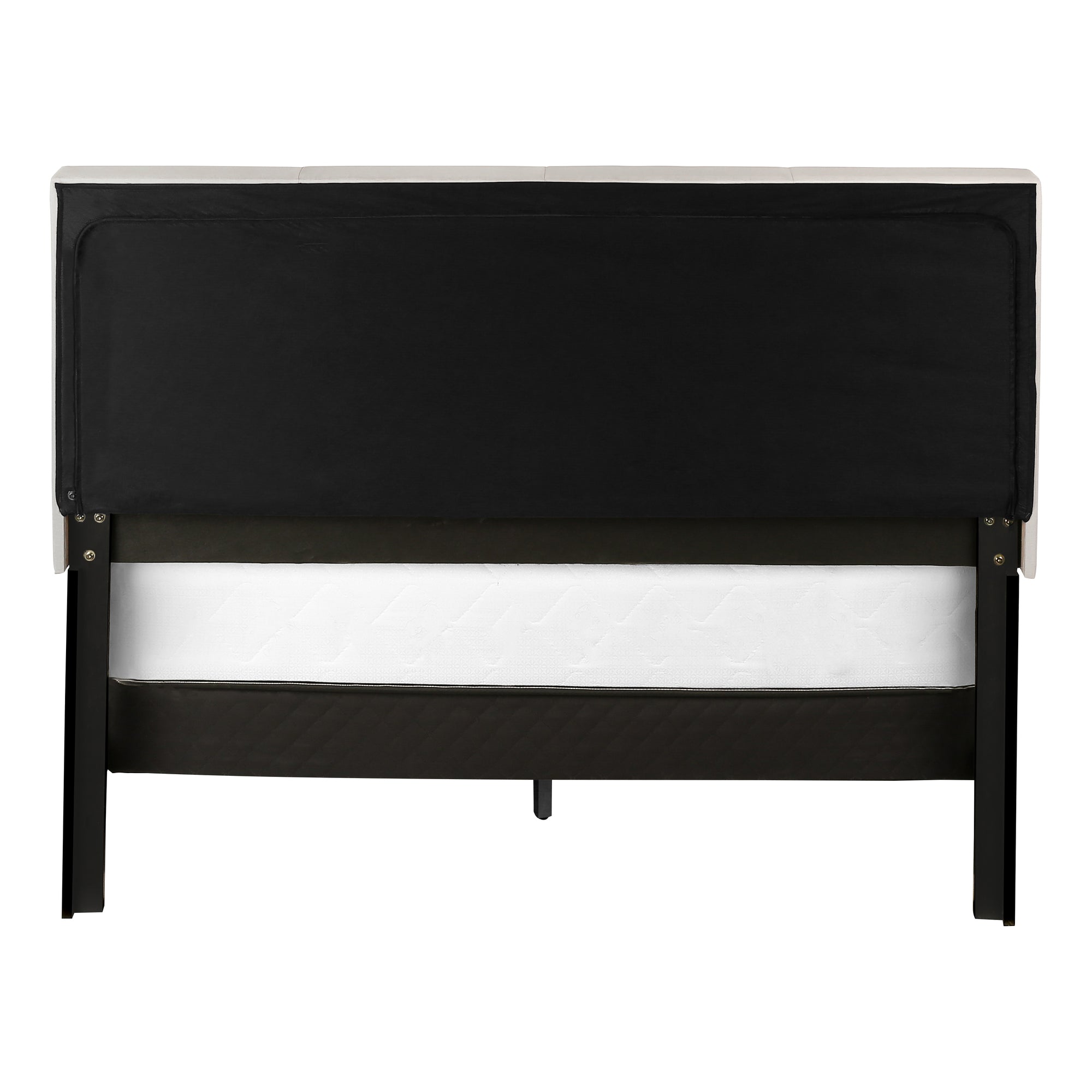Queen Upholstered Platform Bed Grey Linen-Bed-DECOROLALA
