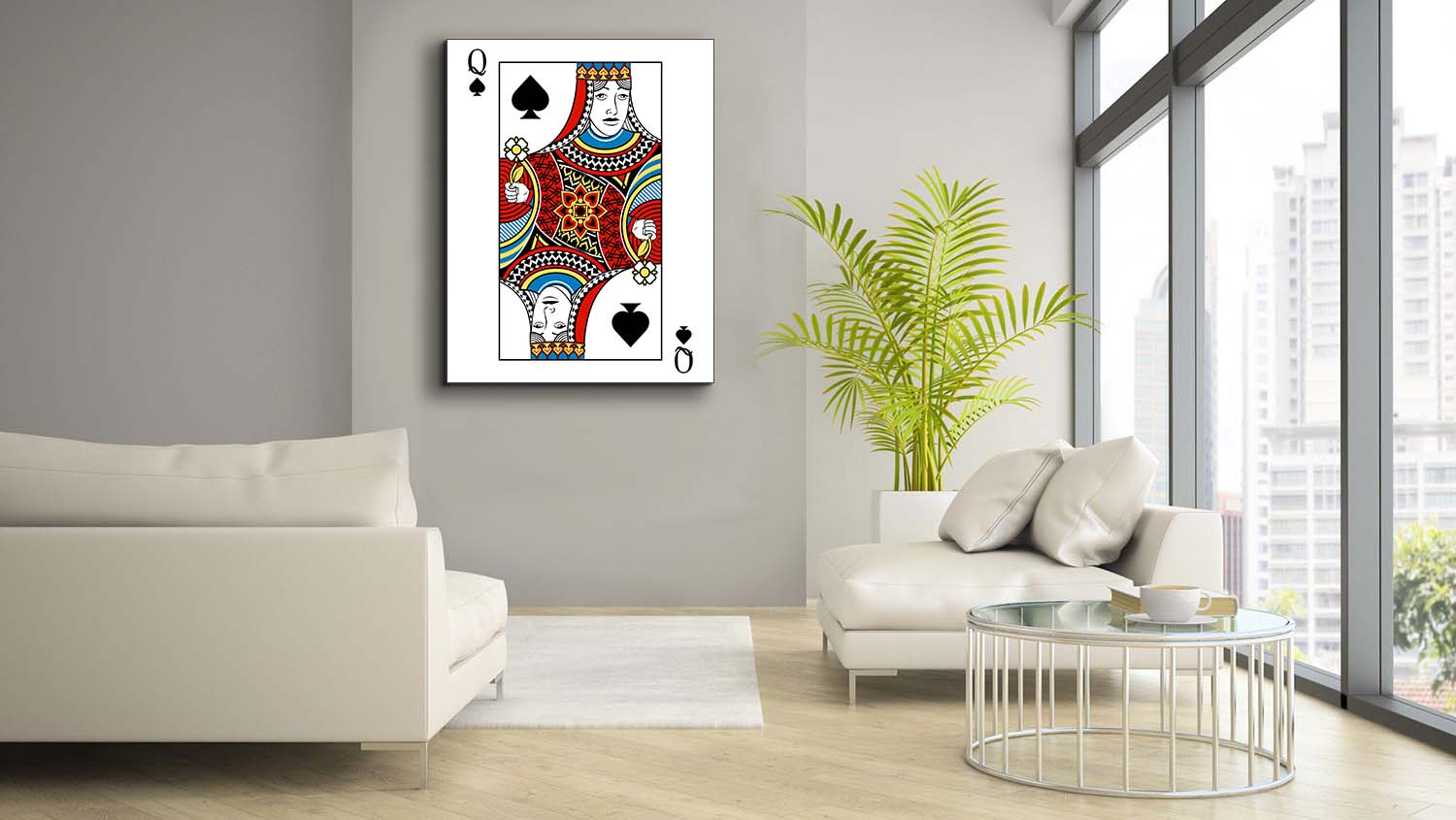 Queen of Spades Canvas Wall Art 36" x 48"-Wall Art-DECOROLALA