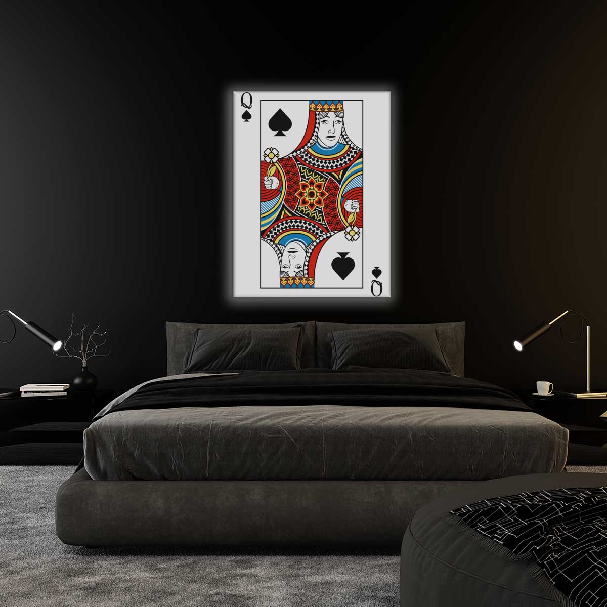 Queen of Spades Canvas Wall Art 36" x 48"-Wall Art-DECOROLALA