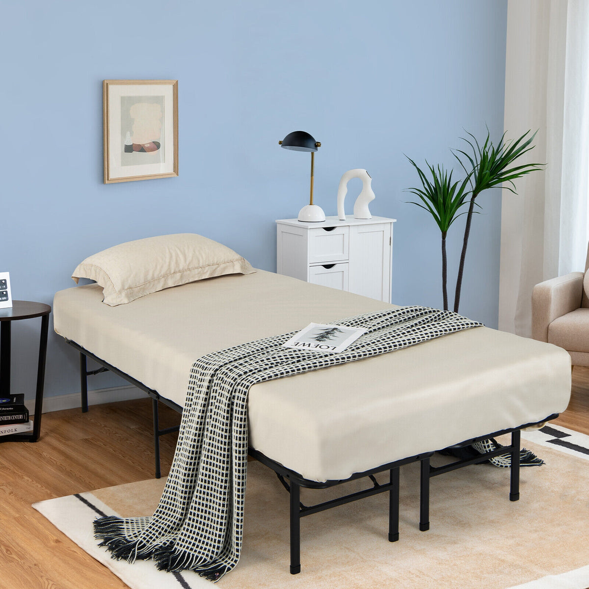 Queen/King Size Folding Steel Platform Bed Frame for Kids and Adults-King Size-Folding Beds-DECOROLALA