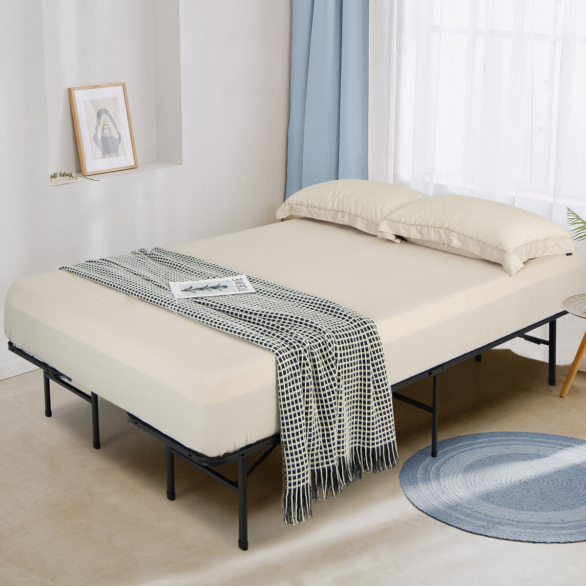 Queen/King Size Folding Steel Platform Bed Frame for Kids and Adults-King Size-Folding Beds-DECOROLALA