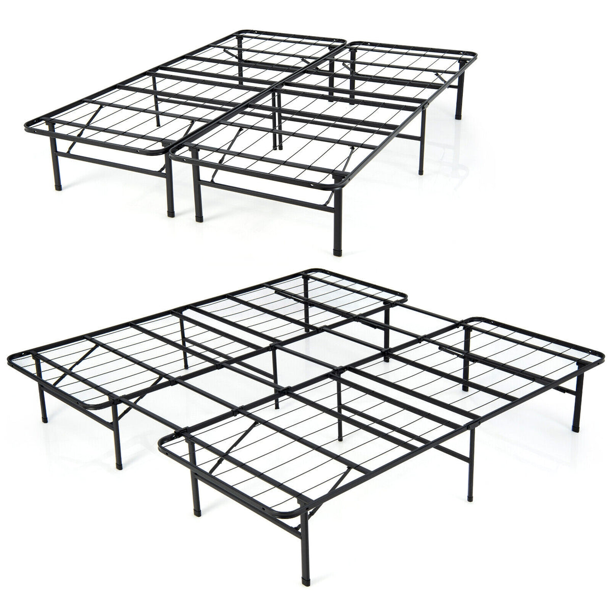 Queen/King Size Folding Steel Platform Bed Frame for Kids and Adults-King Size-Folding Beds-DECOROLALA
