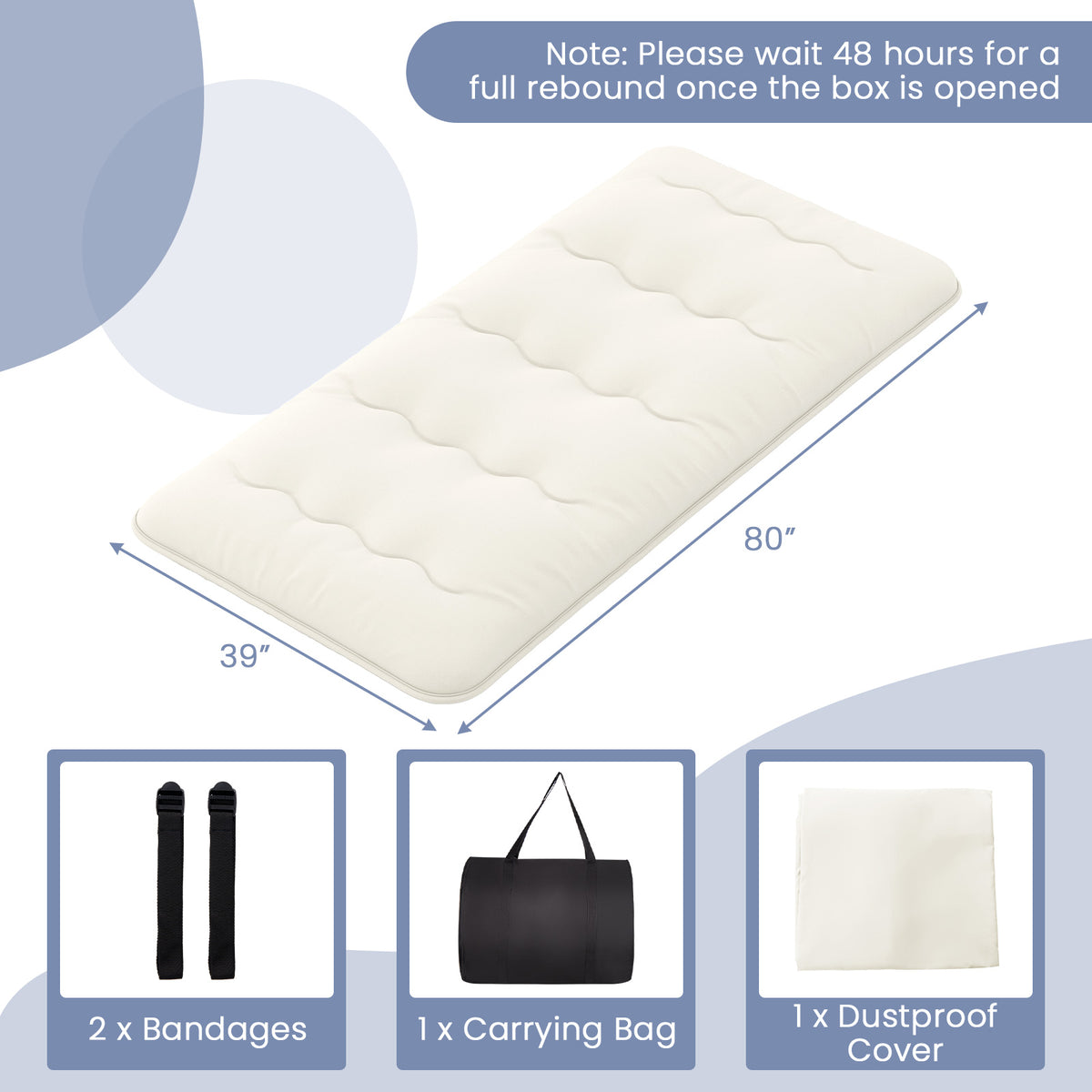 Queen/King/Twin/Full Futon Mattress Floor Sleeping Pad with Washable Cover Beige-Twin Size-Mattresses-DECOROLALA