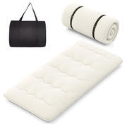 Queen/King/Twin/Full Futon Mattress Floor Sleeping Pad with Washable Cover Beige-Twin Size-Mattresses-DECOROLALA