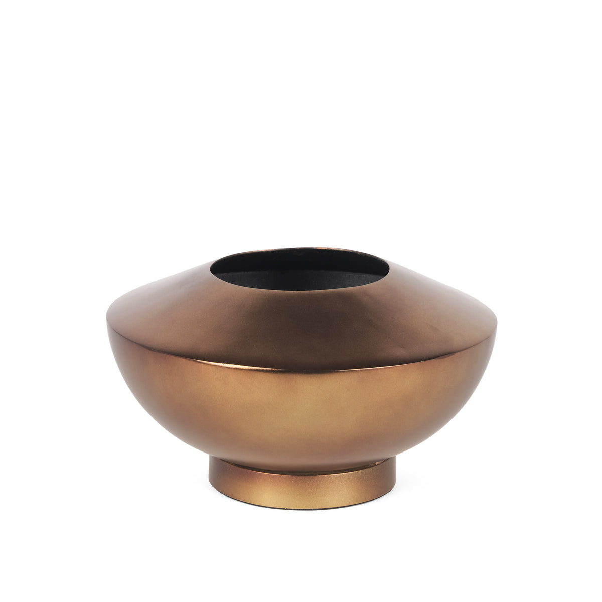 Quiana Medium Textured Gold Metal Vase-Vase-DECOROLALA