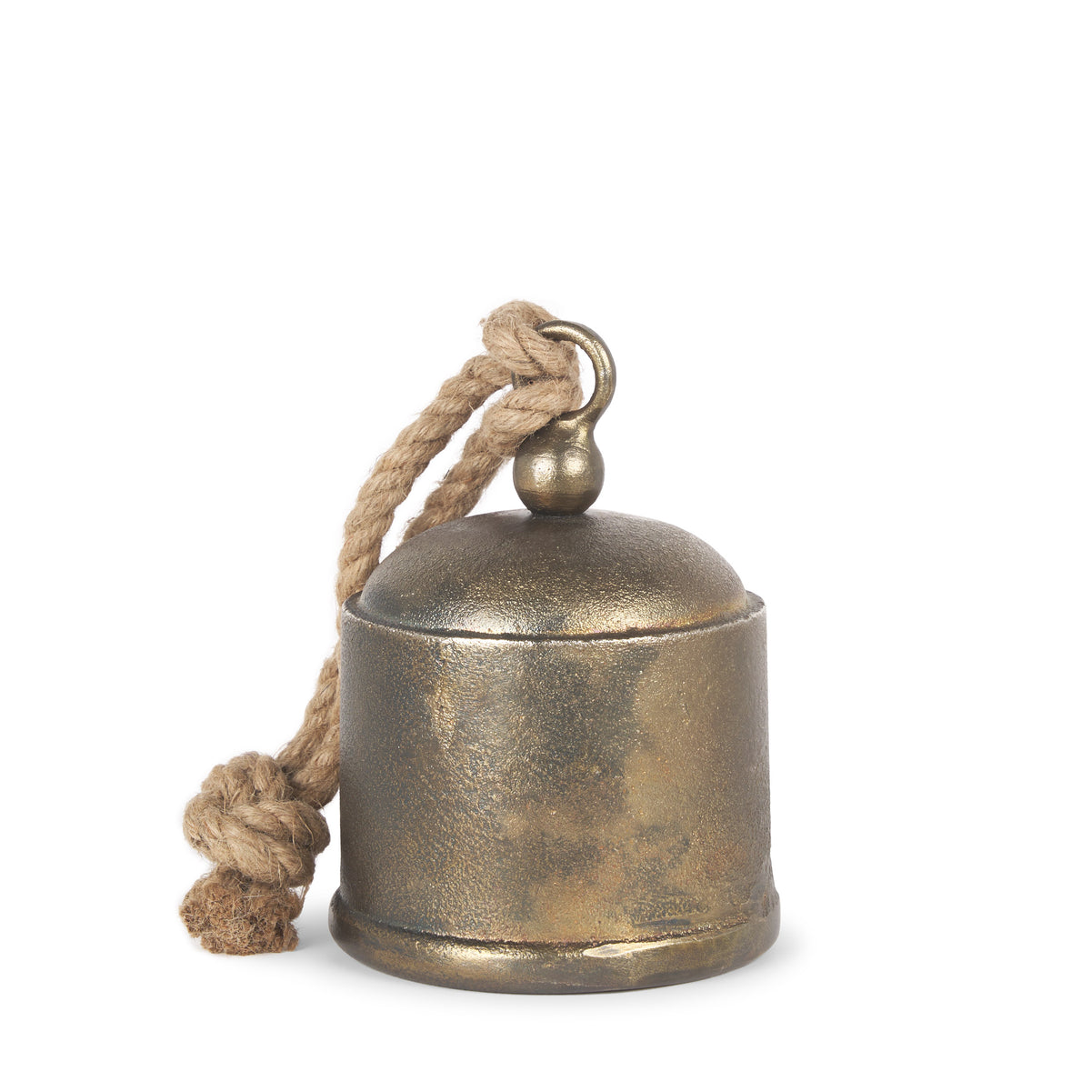 Quincy Medium Gold Metal Decorative Bell with Rope Handle-Objects-DECOROLALA