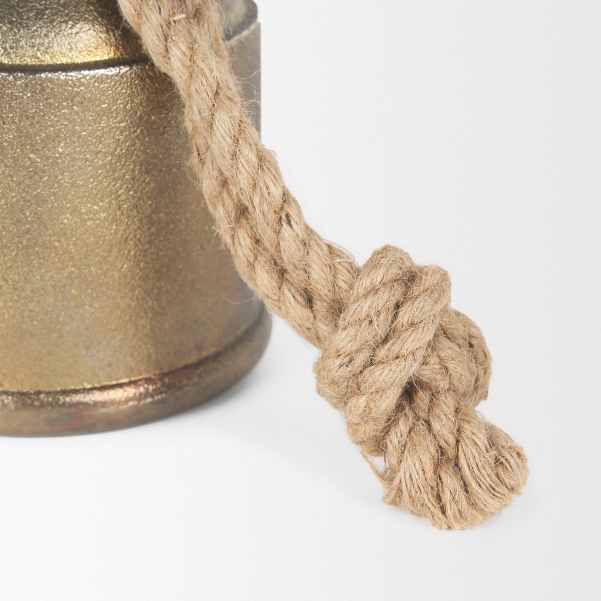 Quincy Medium Gold Metal Decorative Bell with Rope Handle-Objects-DECOROLALA