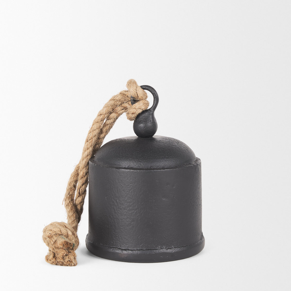 Quincy Medium Matte Black Metal Decorative Bell Object-Objects-DECOROLALA
