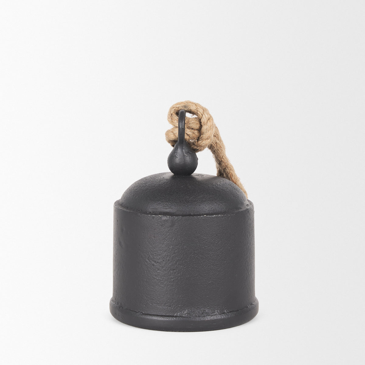 Quincy Medium Matte Black Metal Decorative Bell Object-Objects-DECOROLALA