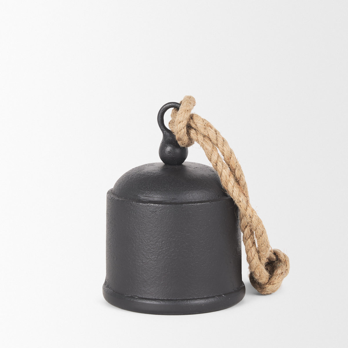 Quincy Medium Matte Black Metal Decorative Bell Object-Objects-DECOROLALA