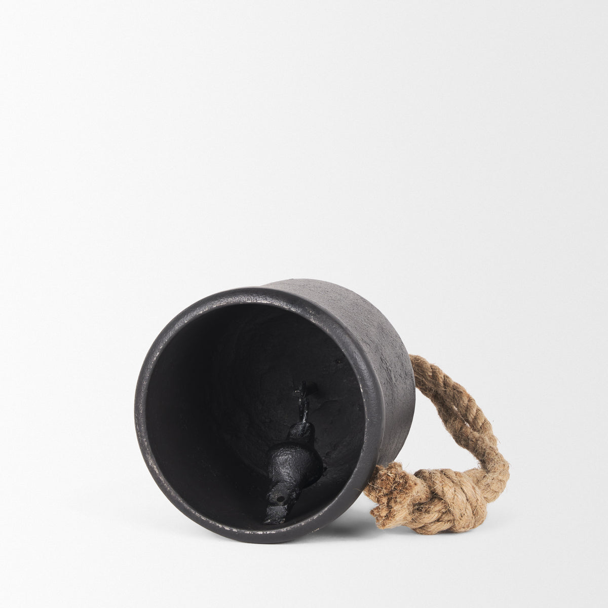 Quincy Medium Matte Black Metal Decorative Bell Object-Objects-DECOROLALA