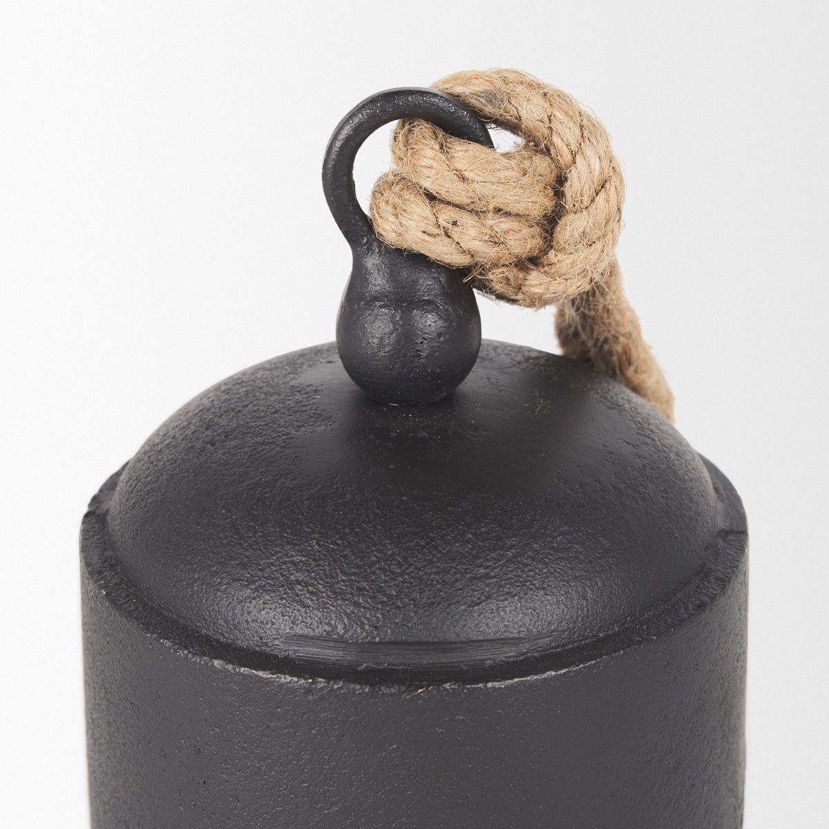 Quincy Medium Matte Black Metal Decorative Bell Object-Objects-DECOROLALA