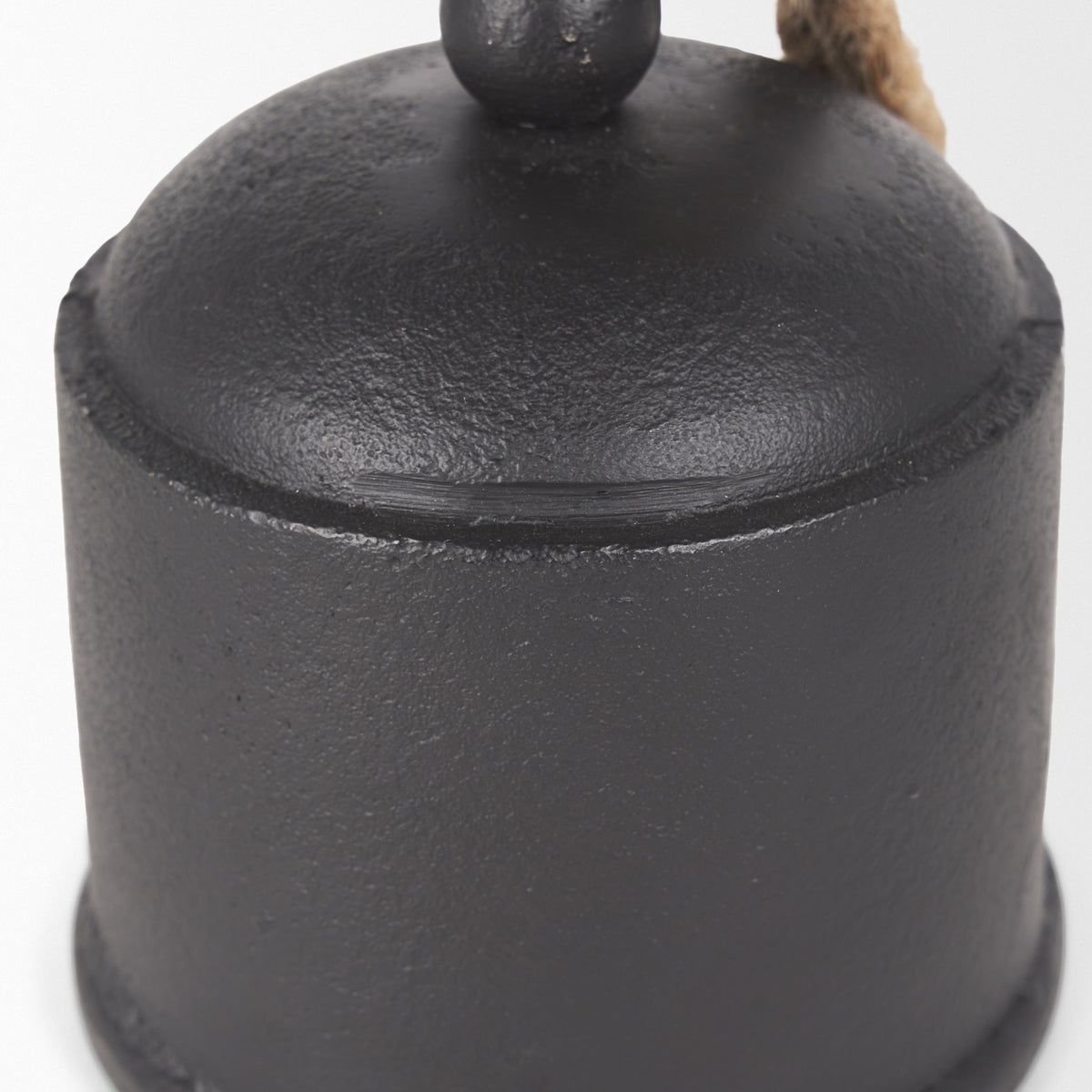 Quincy Medium Matte Black Metal Decorative Bell Object-Objects-DECOROLALA