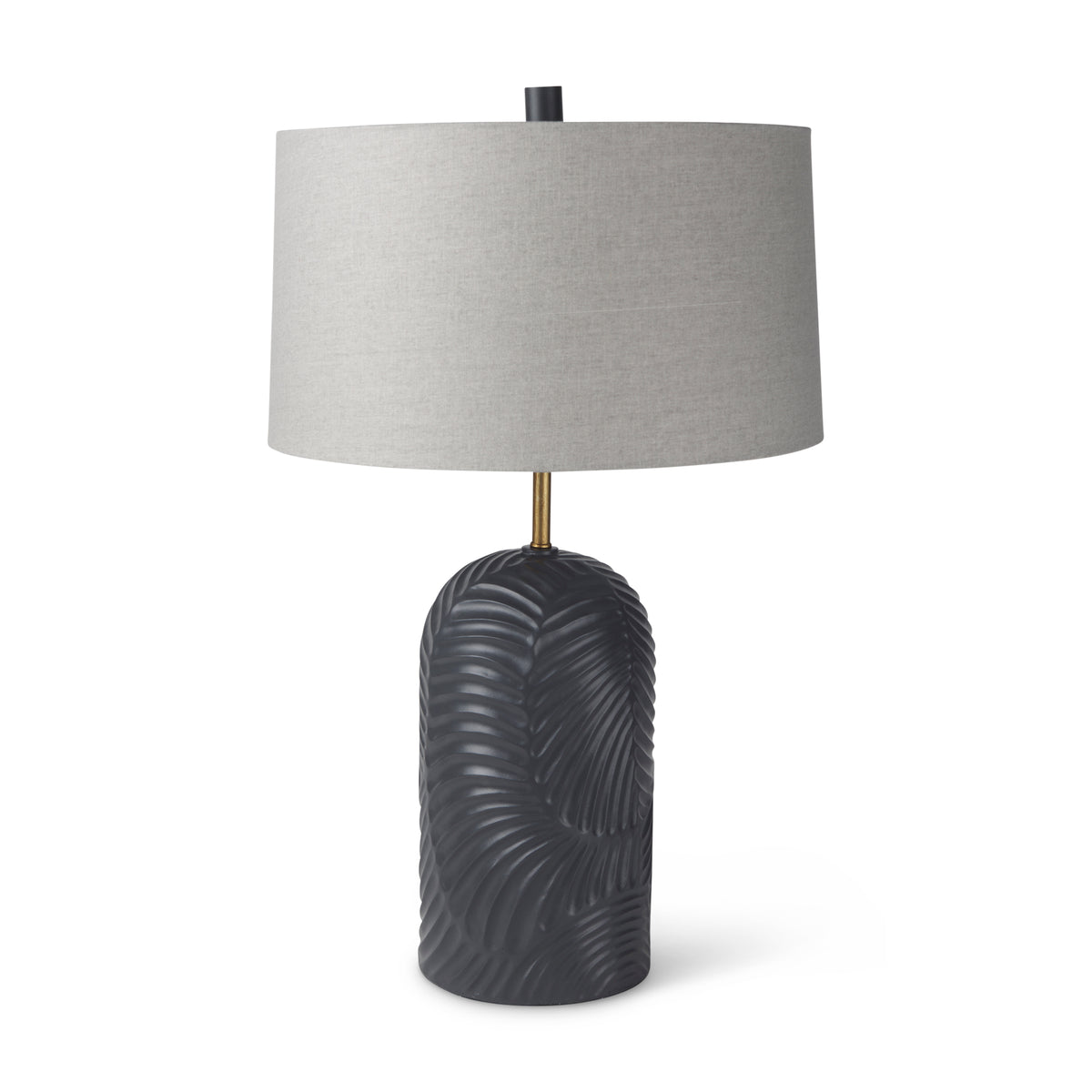 Quinn 18.0L x 18.0W x 28.8H Navy Base W/Beige Fabric Shade Table Lamp-Table Lamps-DECOROLALA