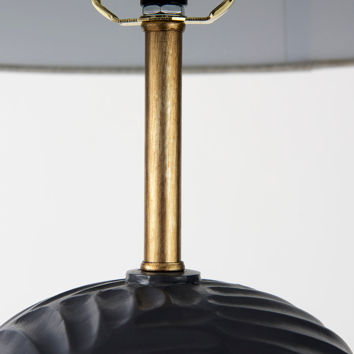 Quinn 18.0L x 18.0W x 28.8H Navy Base W/Beige Fabric Shade Table Lamp-Table Lamps-DECOROLALA