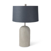 Quinn 19.0L x 19.0W x 24.6H Beige Base W/Navy Fabric Shade Table Lamp-Table Lamps-DECOROLALA