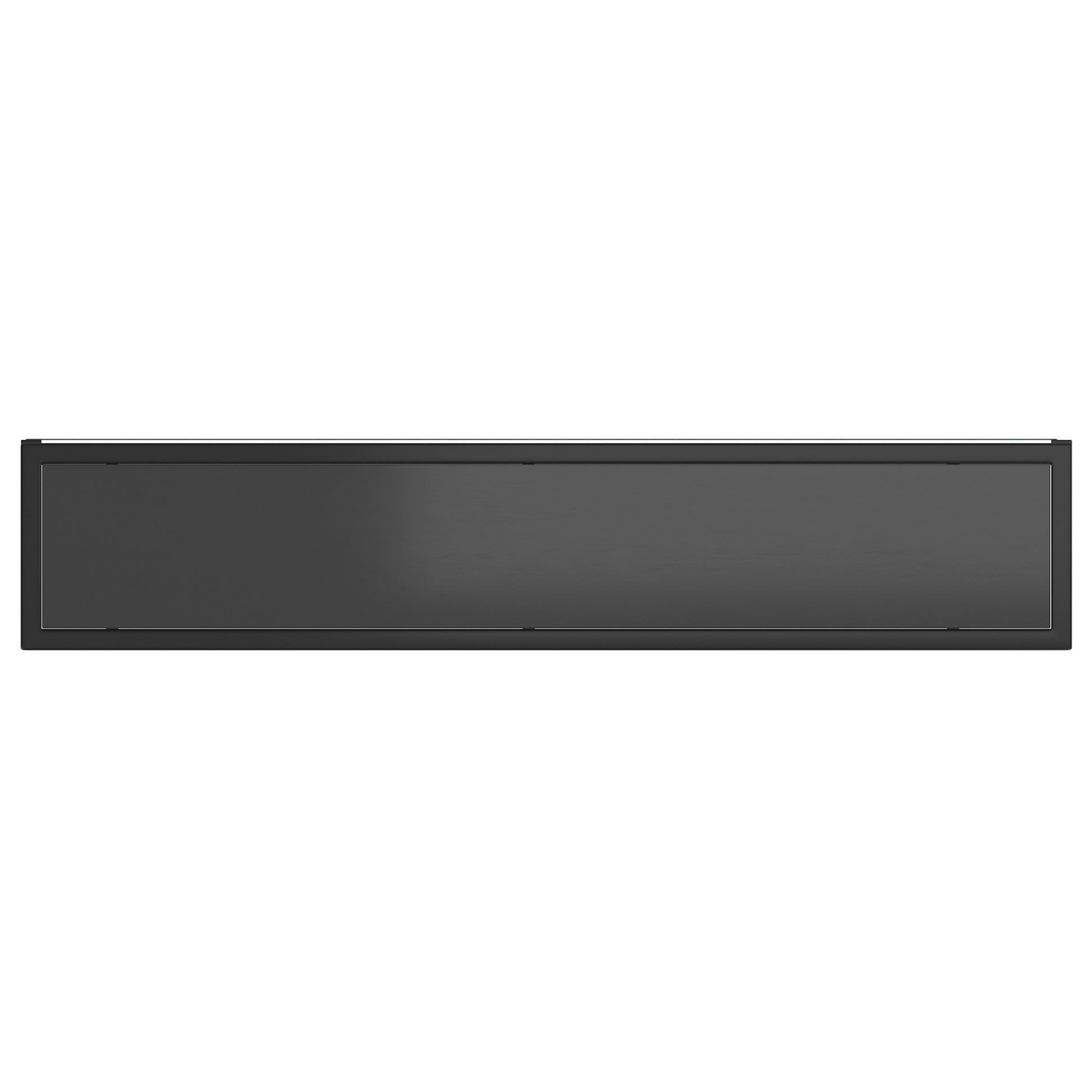 Quinn Console Table - Black Modern Metal and Glass Narrow 42"-DECOROLALA