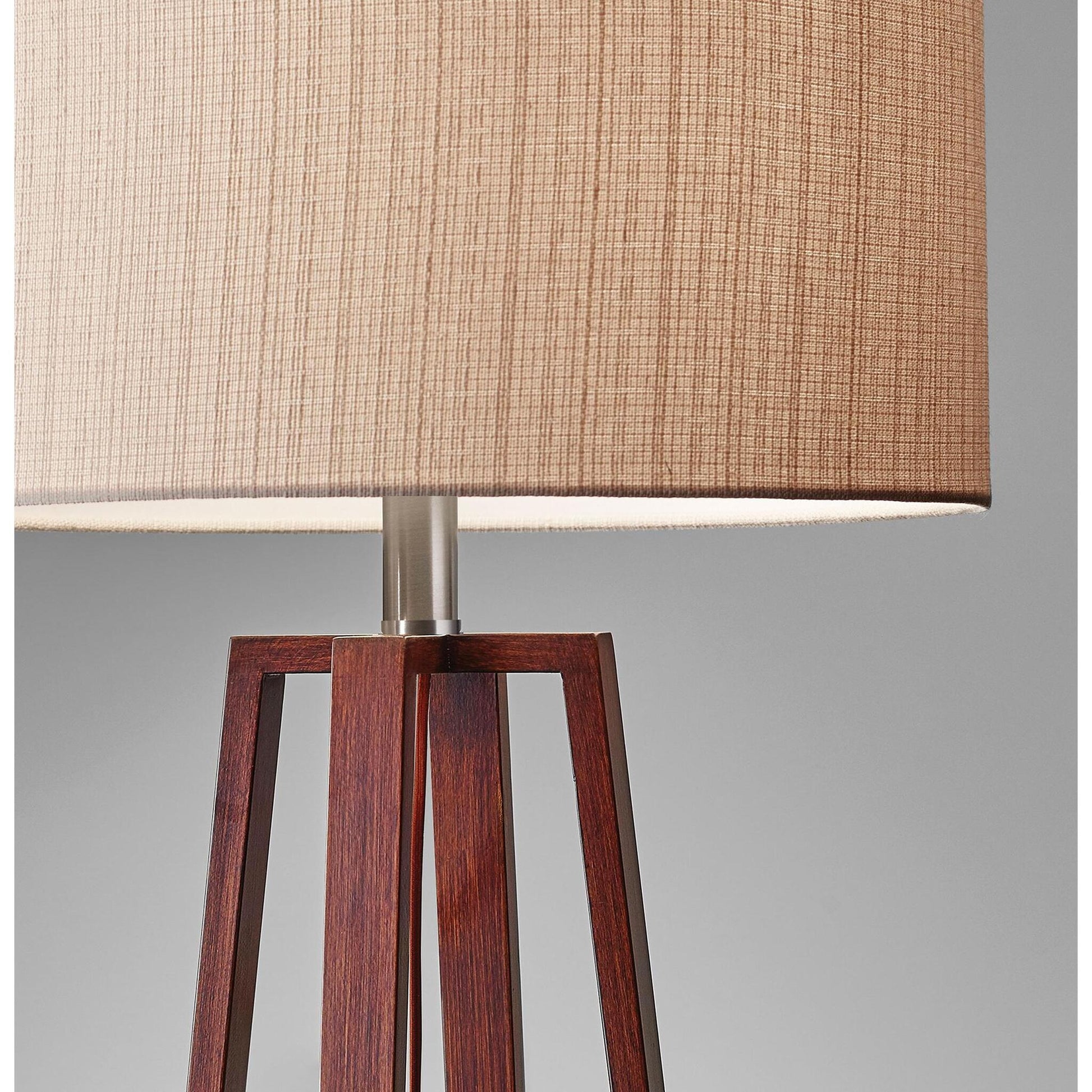 Quinn Table Lamp - Natural Linen Walnut-Lighting-DECOROLALA