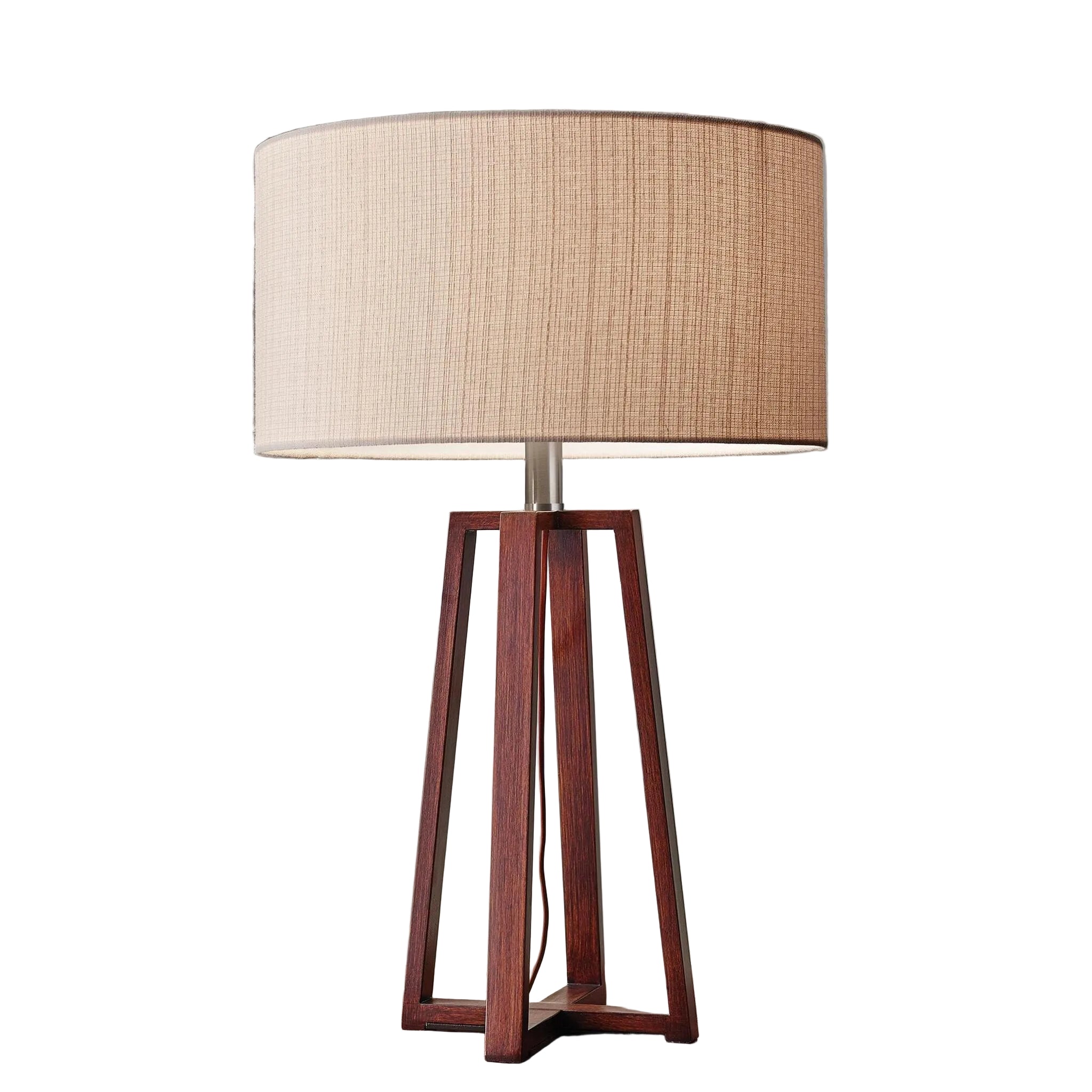Quinn Table Lamp - Natural Linen Walnut-Lighting-DECOROLALA
