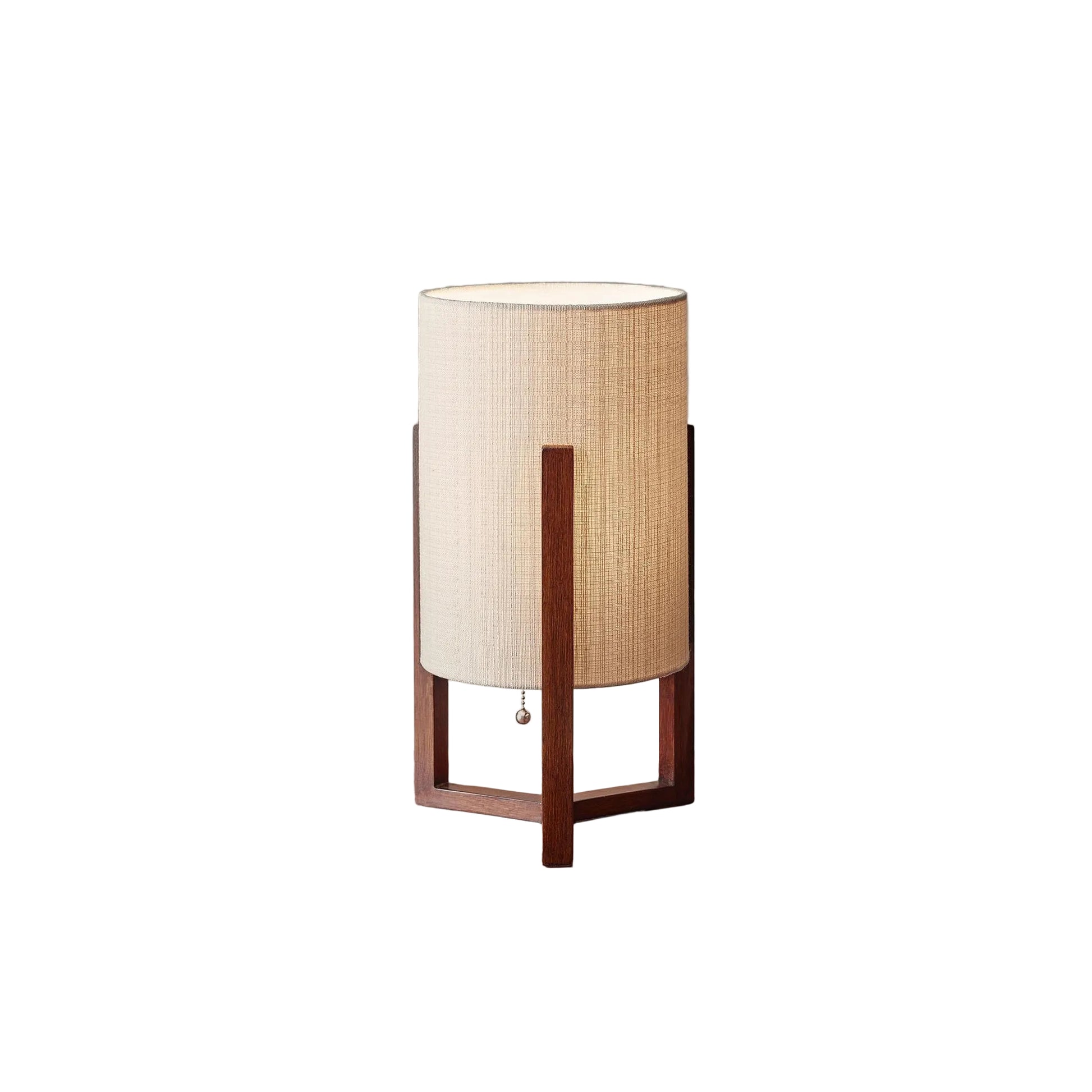 Quinn Table Lantern - Natural Linen Walnut-Lighting-DECOROLALA