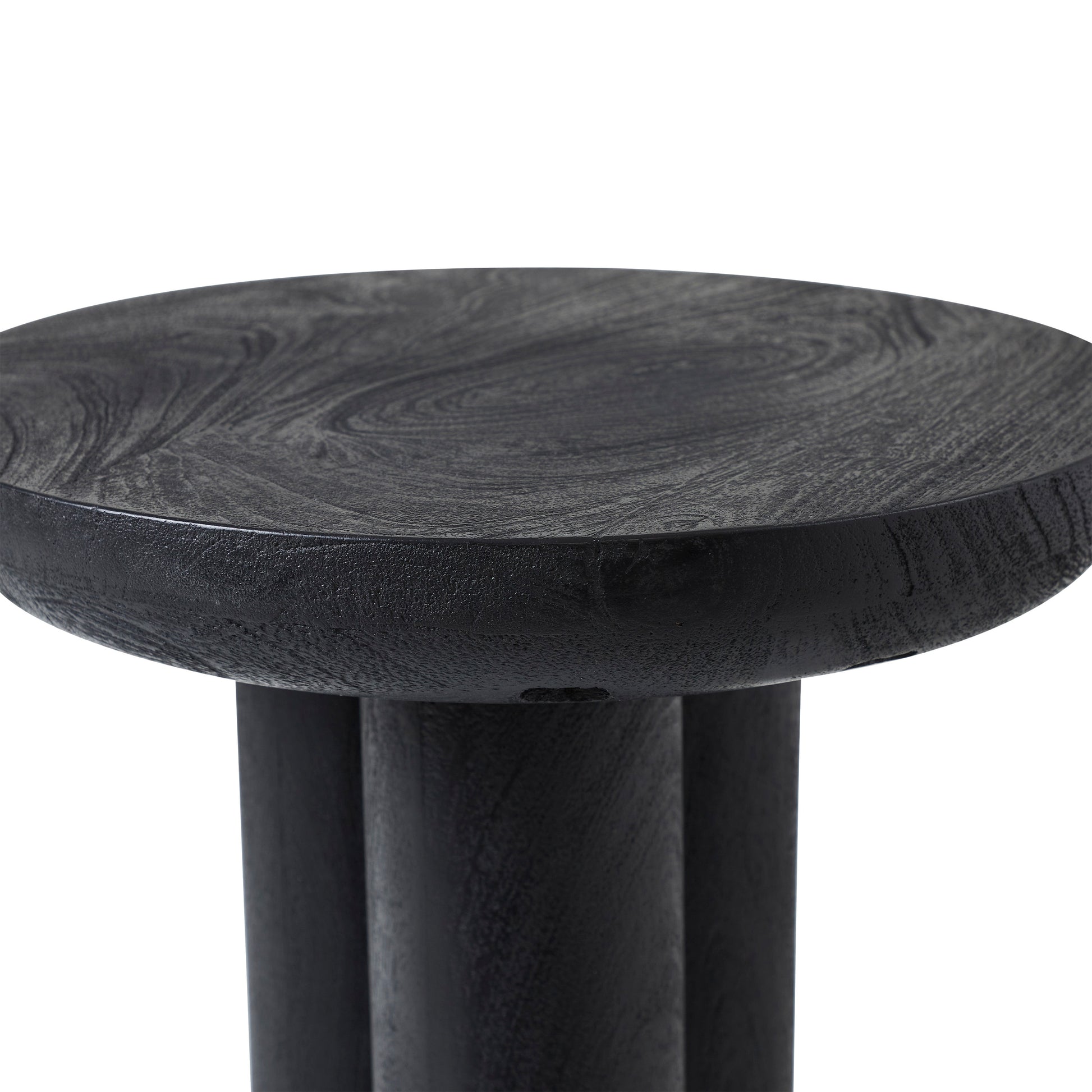 Quintin Indoor Mango Wood Side Table, Black-End Table-DECOROLALA
