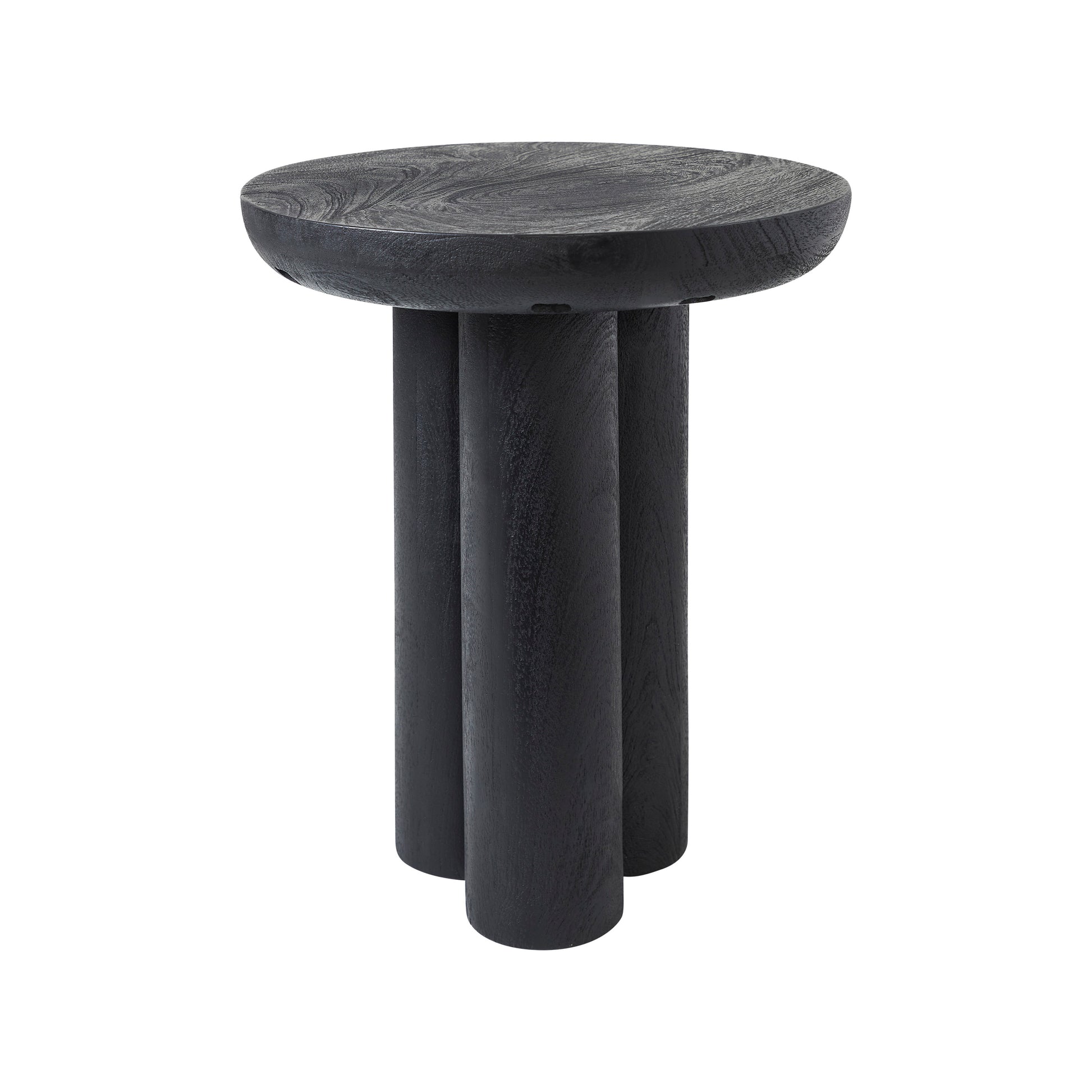 Quintin Indoor Mango Wood Side Table, Black-End Table-DECOROLALA