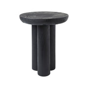 Quintin Indoor Mango Wood Side Table, Black-End Table-DECOROLALA