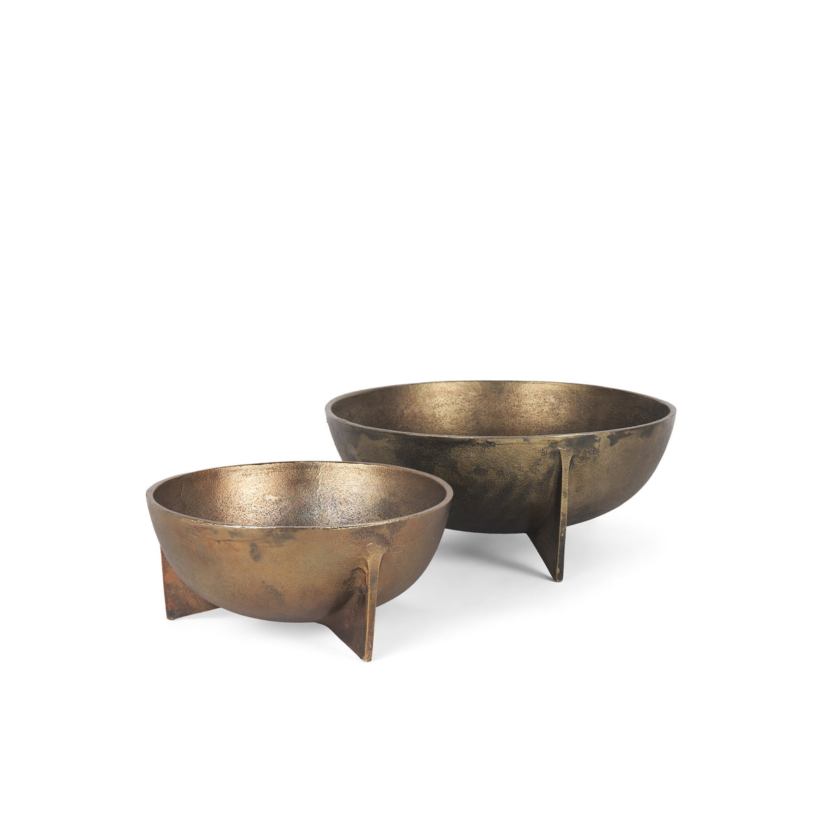 Quita Large Gold Metal Decorative Bowls (Set of 2)-Bowls-DECOROLALA