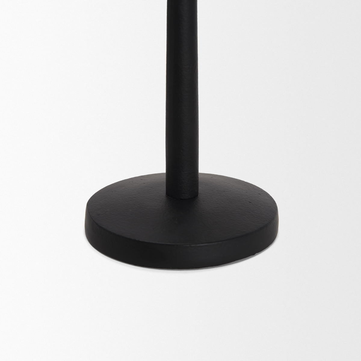 Qwin Matte Black Cast Aluminum Short Candle Holder-Table Candle Holders-DECOROLALA