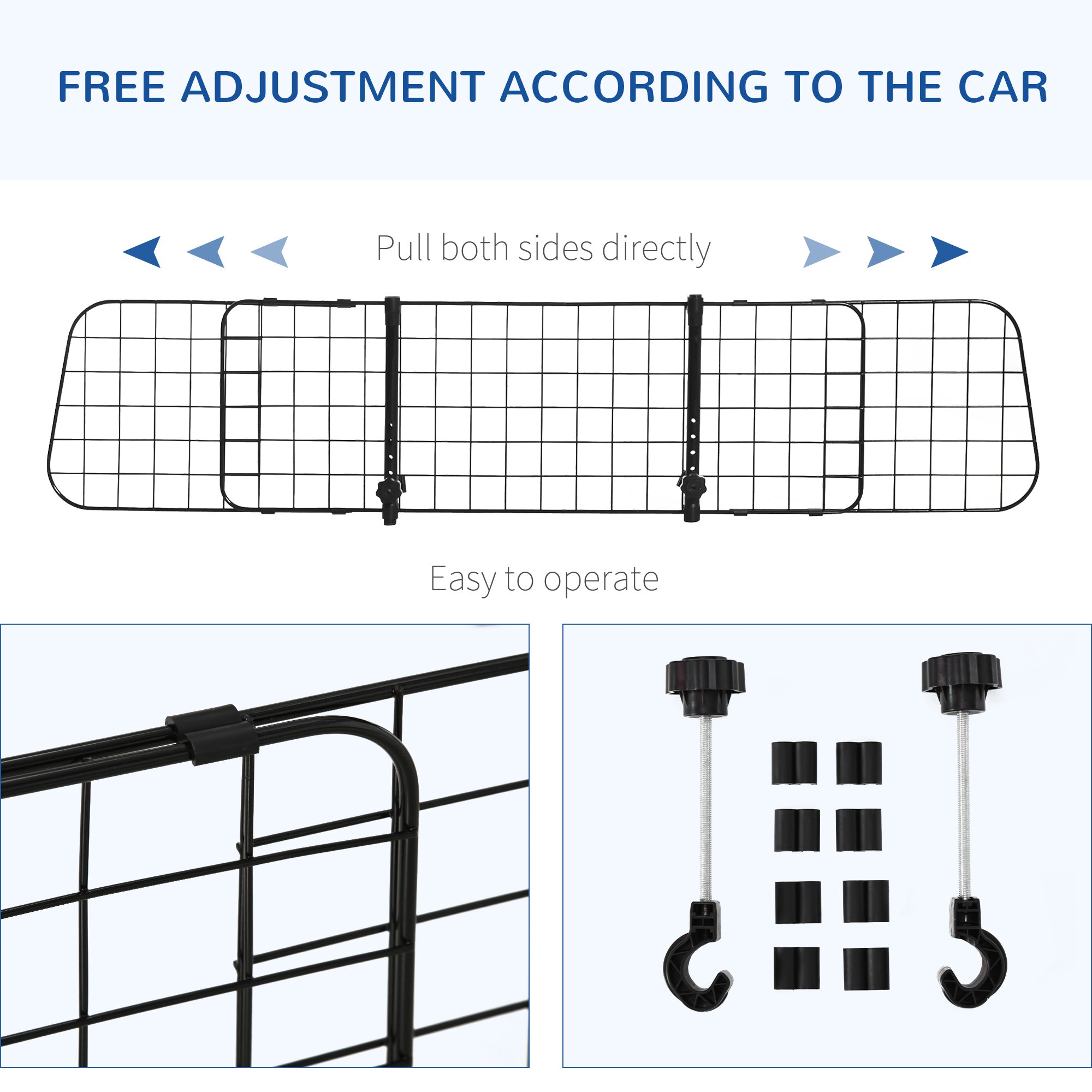 Adjustable Dog Car Barrier, Heavy Duty Dog Fence Car Safety Guard Gate for SUV, Vans, Trucks