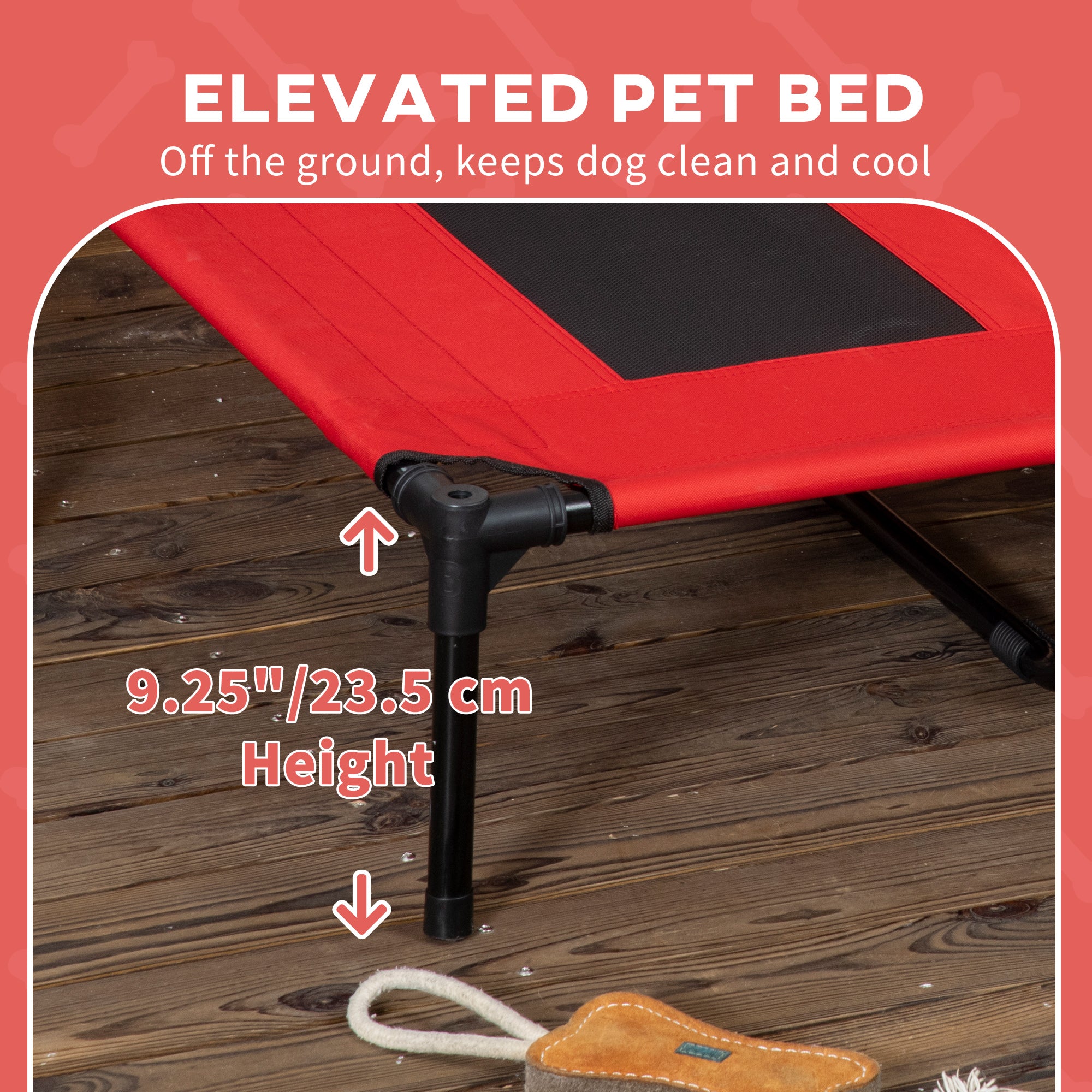 Elevated Pet Bed Dog Cot Portable Outdoor&Indoor Cot Tent Canopy Shelter Instant Red