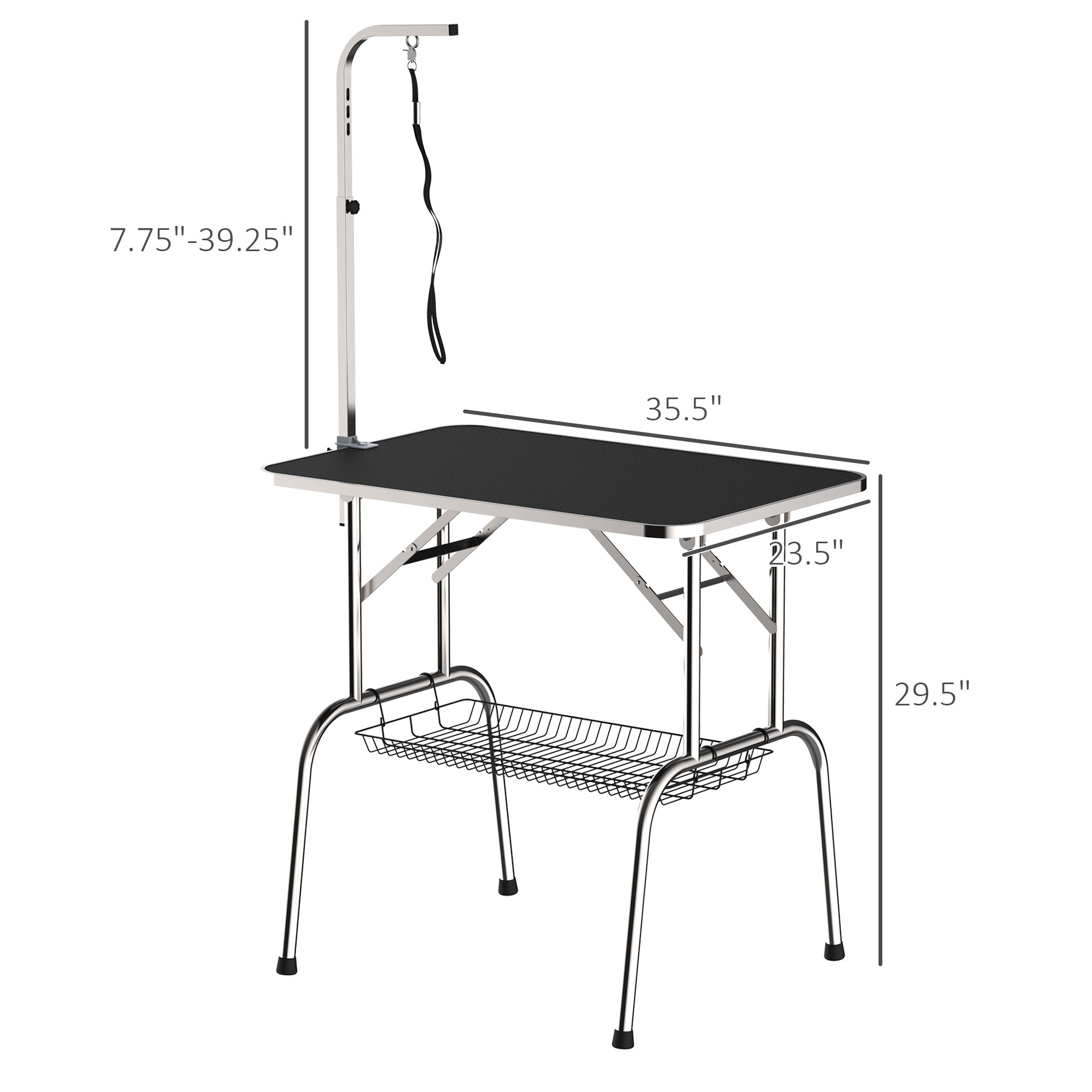 36-inch Dog Grooming Table Stainless Steel QUALITY GUARANTEED with Adjustable Arm and Basket