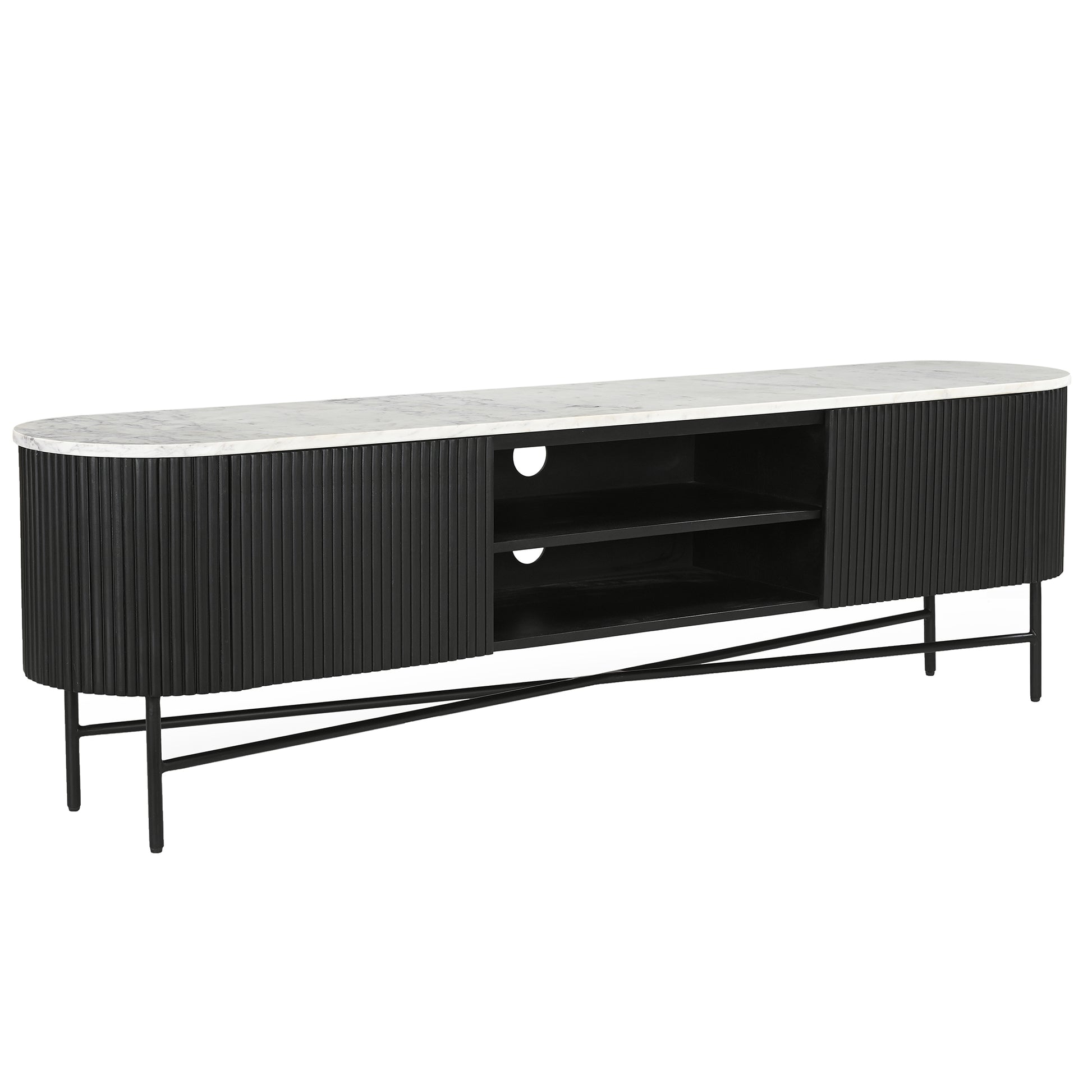 REYNA-MEDIA CABINET-BLACK-DECOROLALA