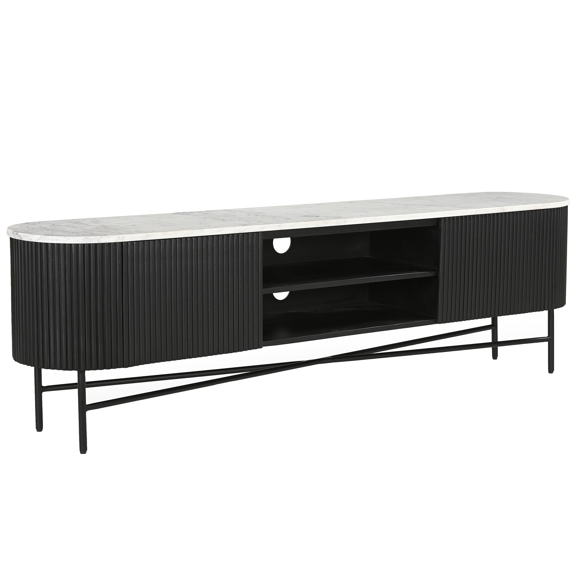 REYNA-MEDIA CABINET-BLACK-DECOROLALA