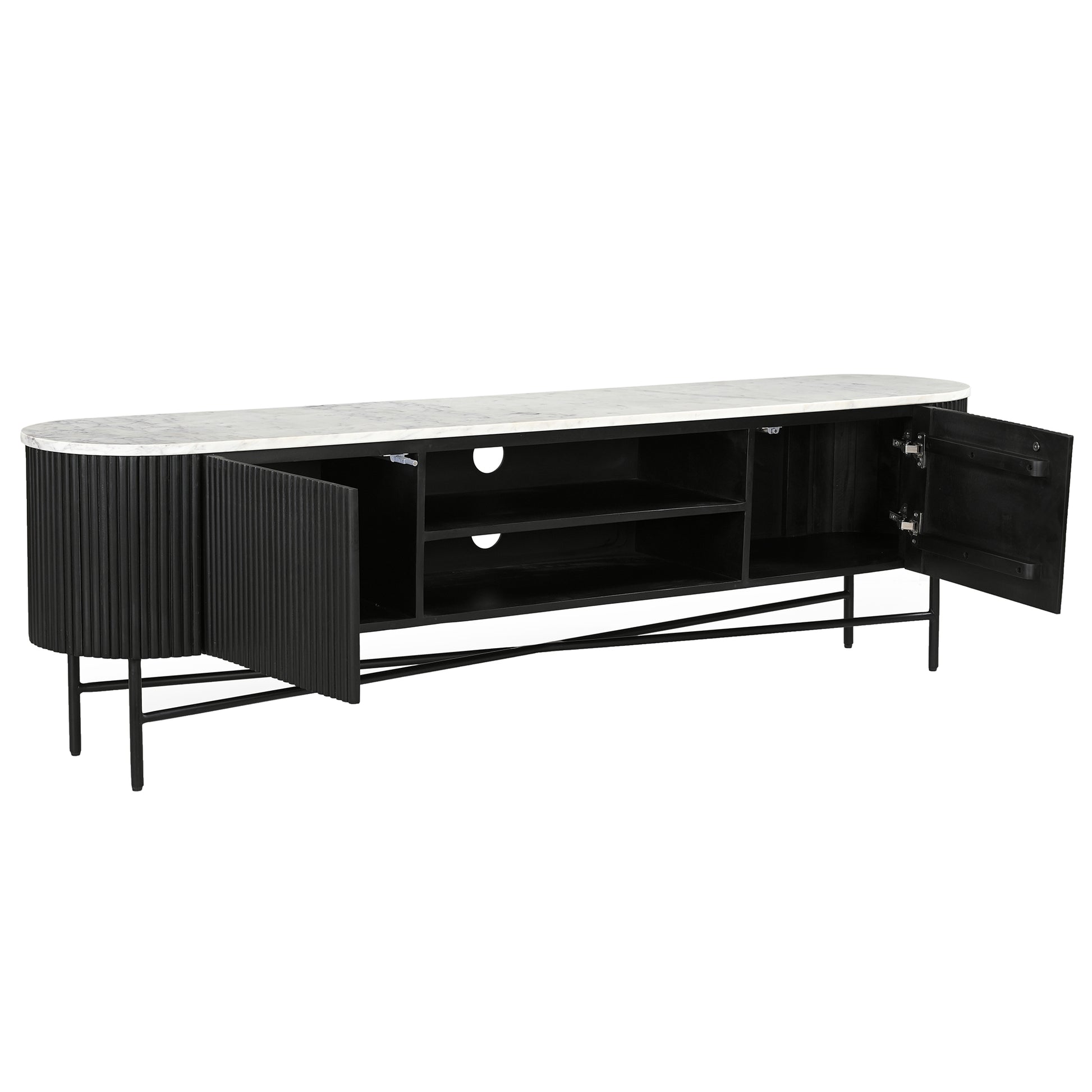 REYNA-MEDIA CABINET-BLACK-DECOROLALA