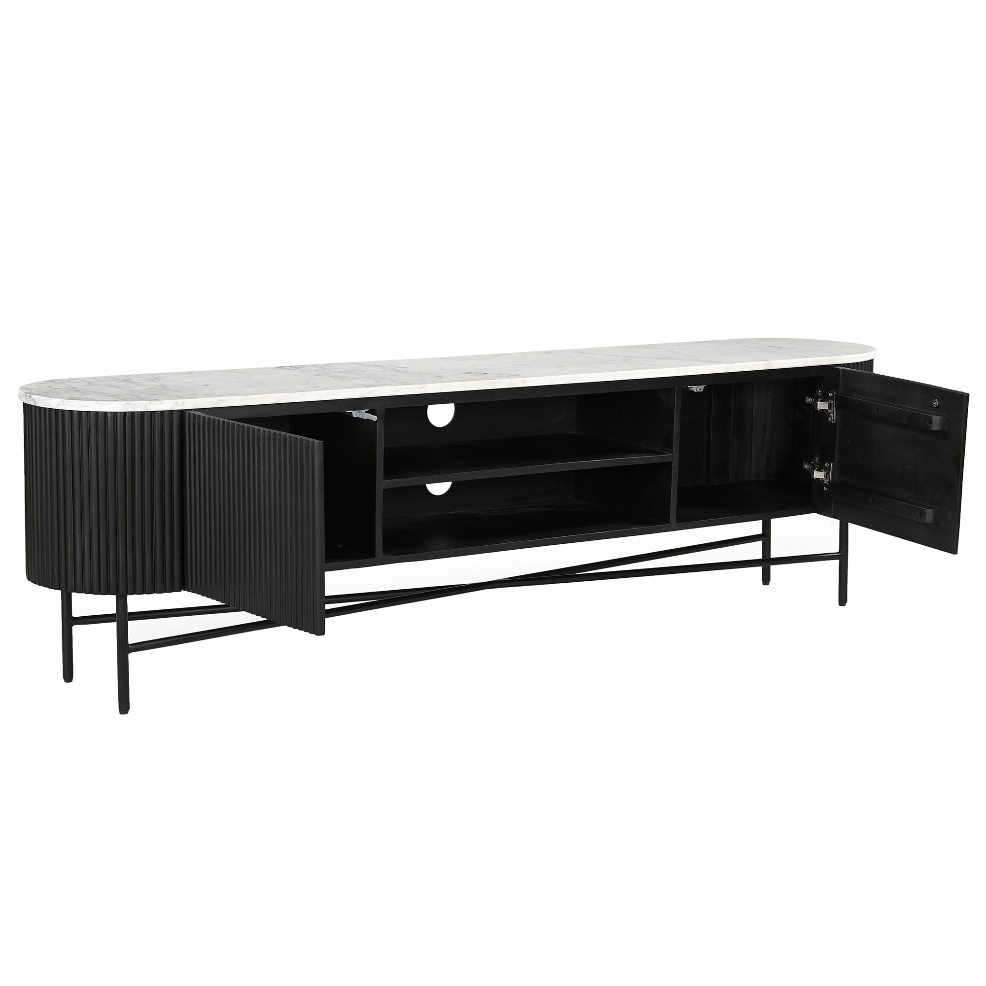 REYNA-MEDIA CABINET-BLACK-DECOROLALA