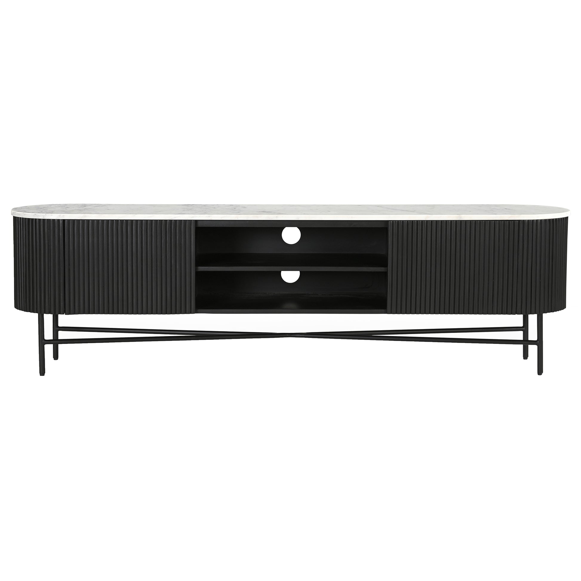 REYNA-MEDIA CABINET-BLACK-DECOROLALA