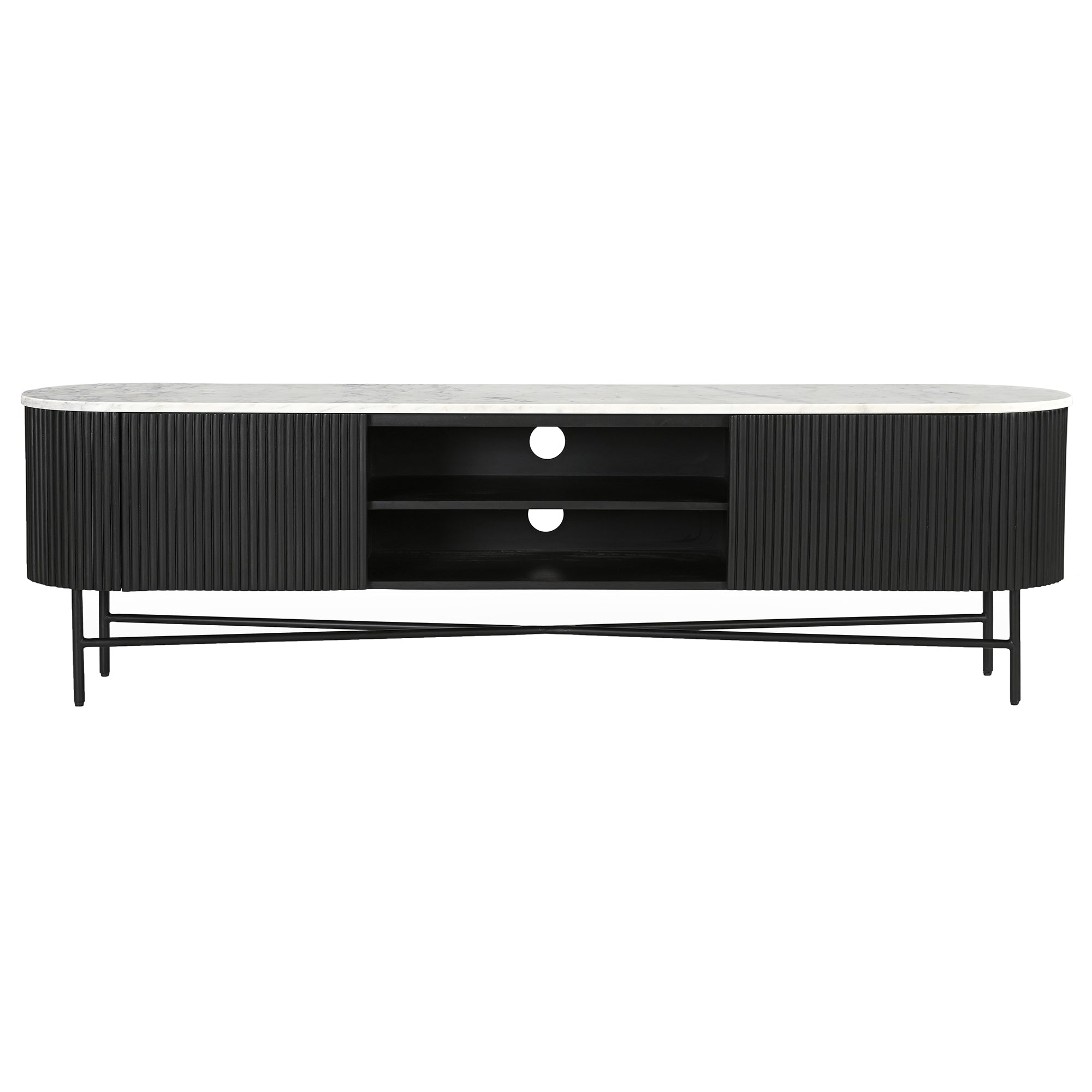 REYNA-MEDIA CABINET-BLACK-DECOROLALA