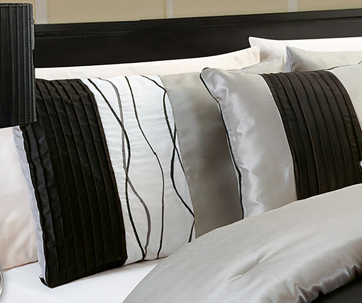 RIPPLE 7 PC COMFORTER SET- QUEEN-Quilts & Comforters-DECOROLALA