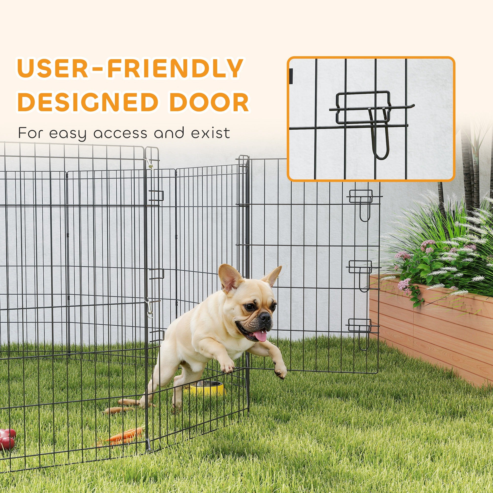 Enclos pliable en métal de 36 pouces pour animaux, aire d’exercice, niche et cage pour chiens et chiots, 12 panneaux