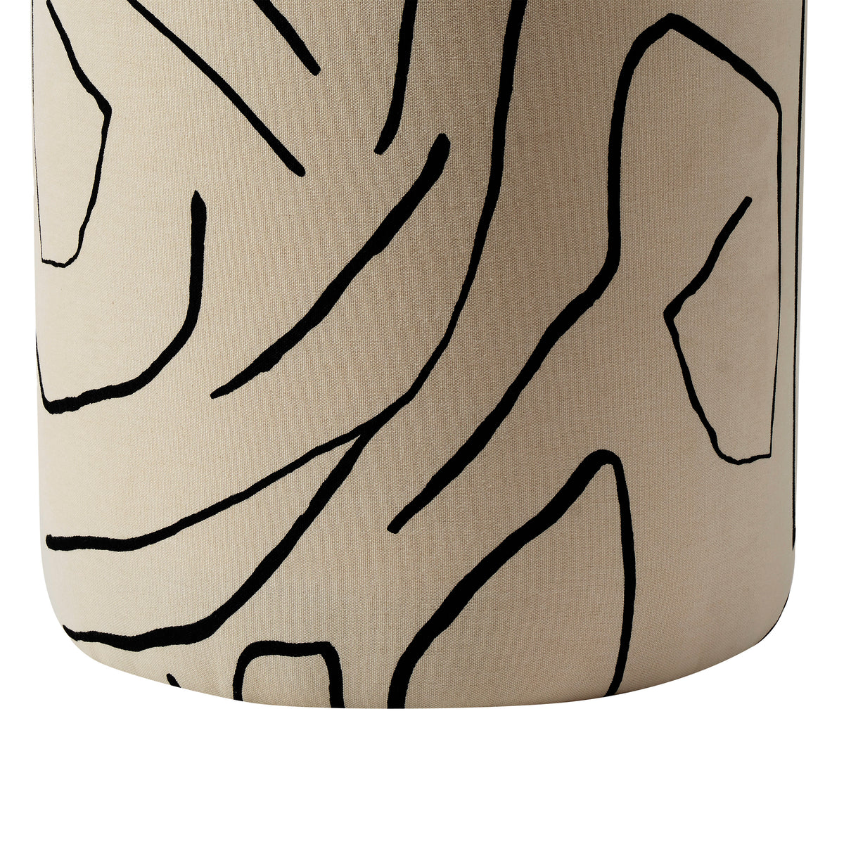 Rachelle Indoor Cotton Stool, Cream-Stools-DECOROLALA