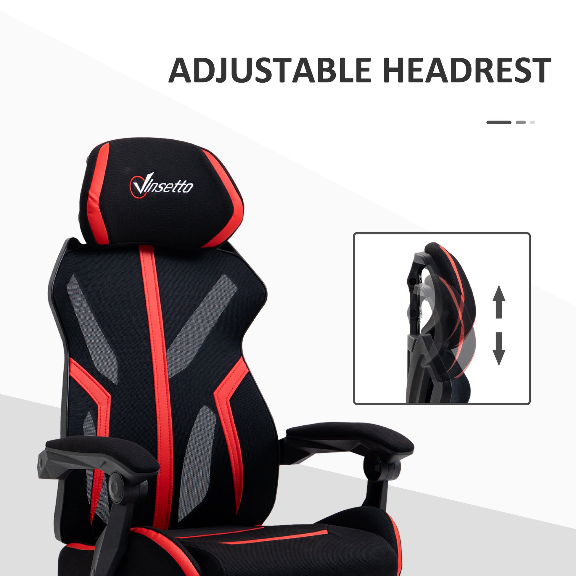 Racing Gaming Chair Ergonomic Black Red-DECOROLALA