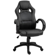 Racing Gaming Chair - Grey Faux Leather Office Chair-Office Products > Office Furniture > Office Chairs > Video Game Chairs-DECOROLALA